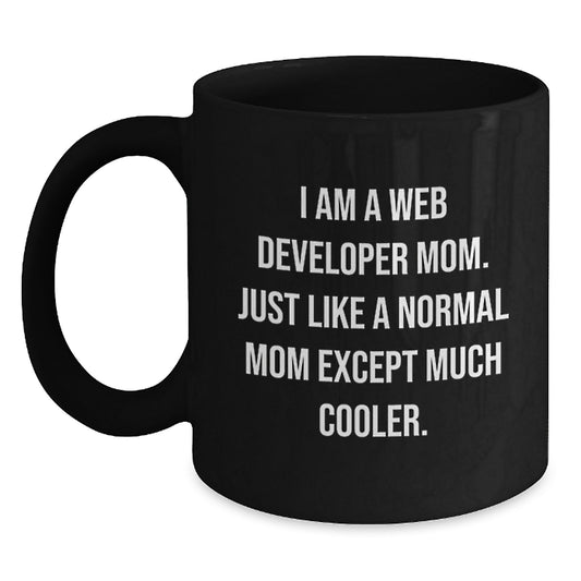 Funny Web Developer Gifts for Men - I Am A Web Developer Mom Mug, Black Coffee Mug, Unique Christmas Unique Gifts from Family to Friends, Web Developer Mom Gifts - Main