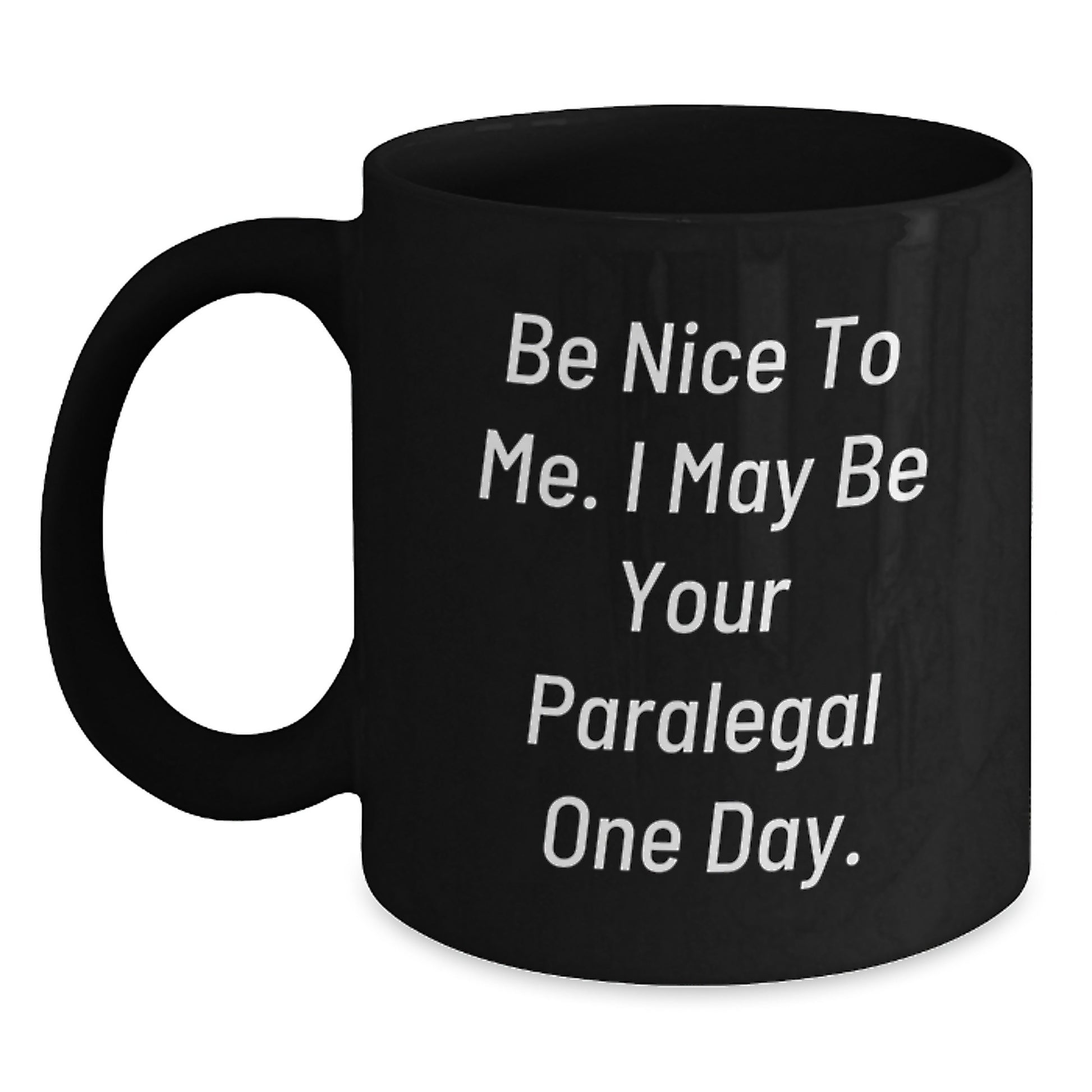 Funny Paralegal Christmas Unique Gifts from Family to Friends Funny Black Coffee Mugs Black Paralegal Humor Quote - Main