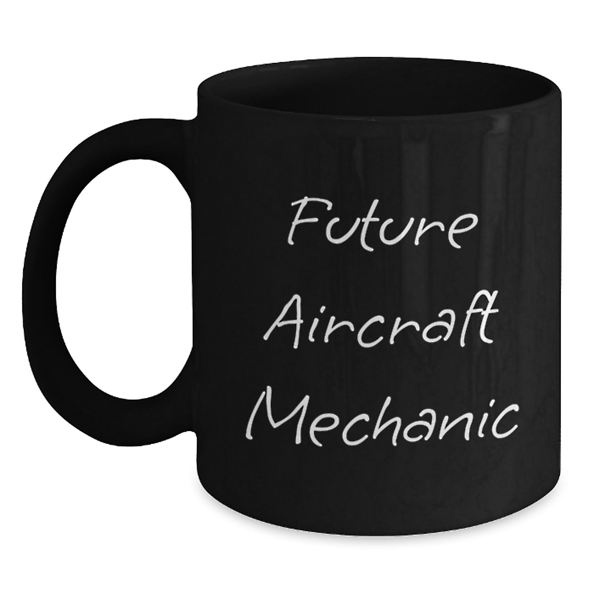 Funny Future Aircraft Mechanic Black Coffee Mug Gifts from Friends to Family - Main