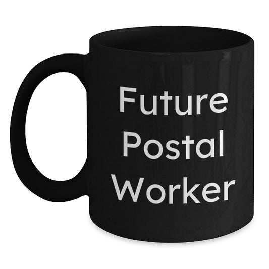 Funny Gifts for Postal Workers from Friends and Family - Future Postal Worker Black Coffee Mug - Main
