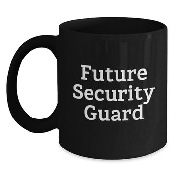 Future Security Guard Black Coffee Mug
