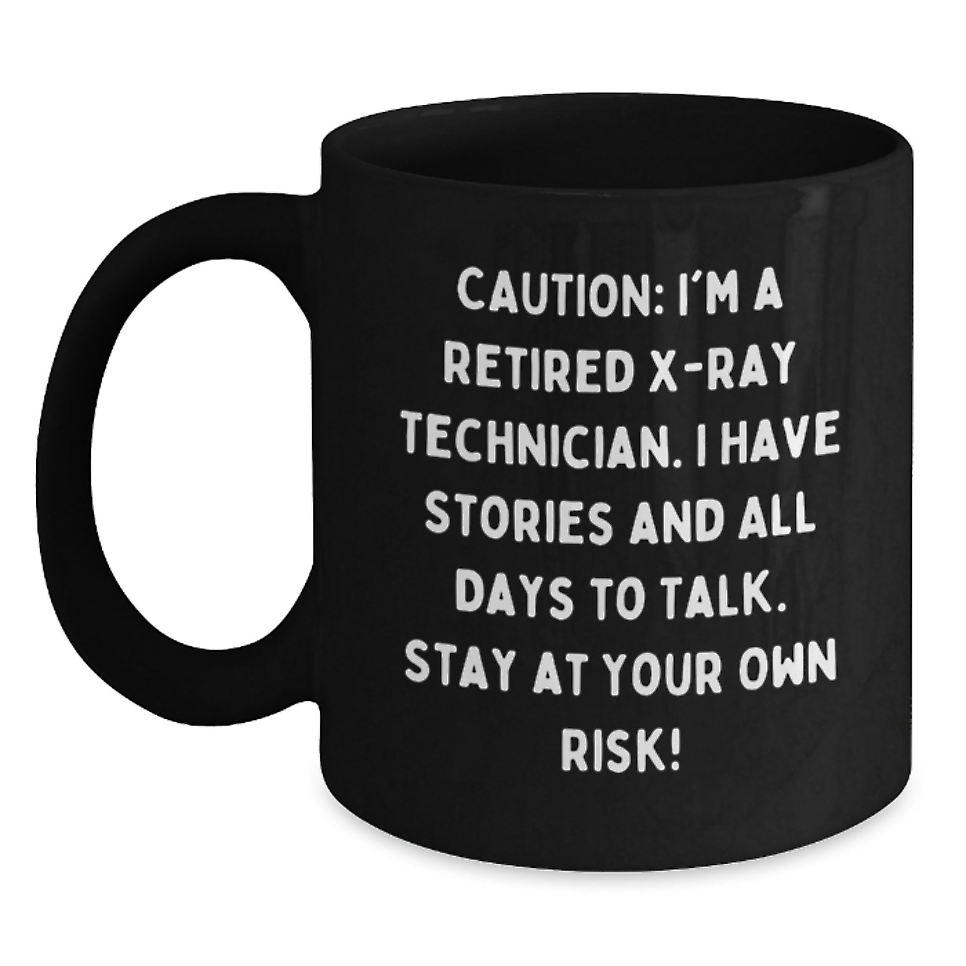Funny Gifts from Coworkers for X-Ray Technician Black Coffee Mug - Unique Christmas Memorable Presents for Him - Main