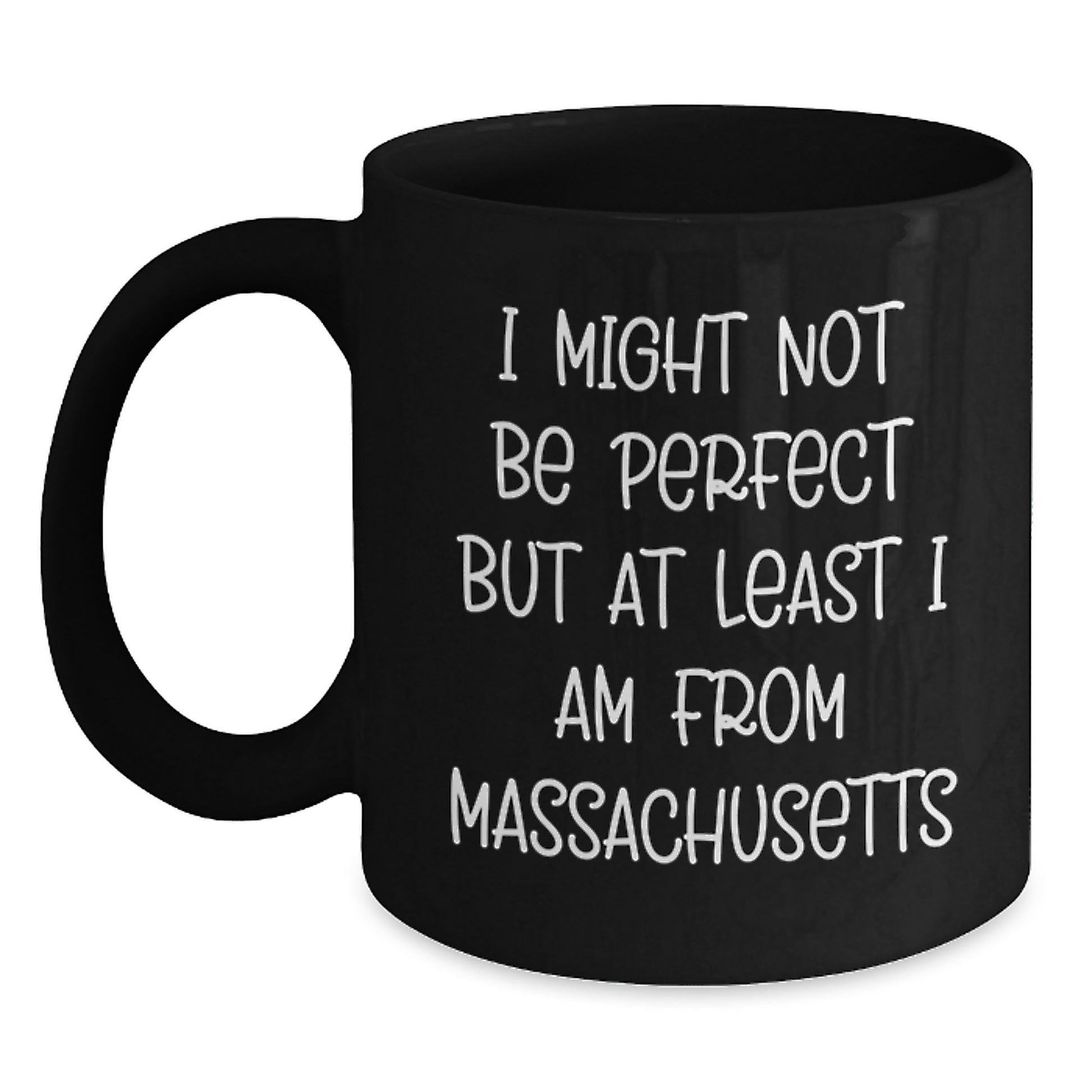 Funny Massachusetts Gifts from Friends, Unique Christmas Unique Gifts for Men, Women from Massachusetts, Black Coffee Mug - Main