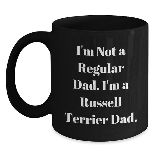 Russell Terrier Dad Funny Gifts from Men to Russell Terrier Dog, Black Coffee Mug for Graduation Unique Gifts - Main
