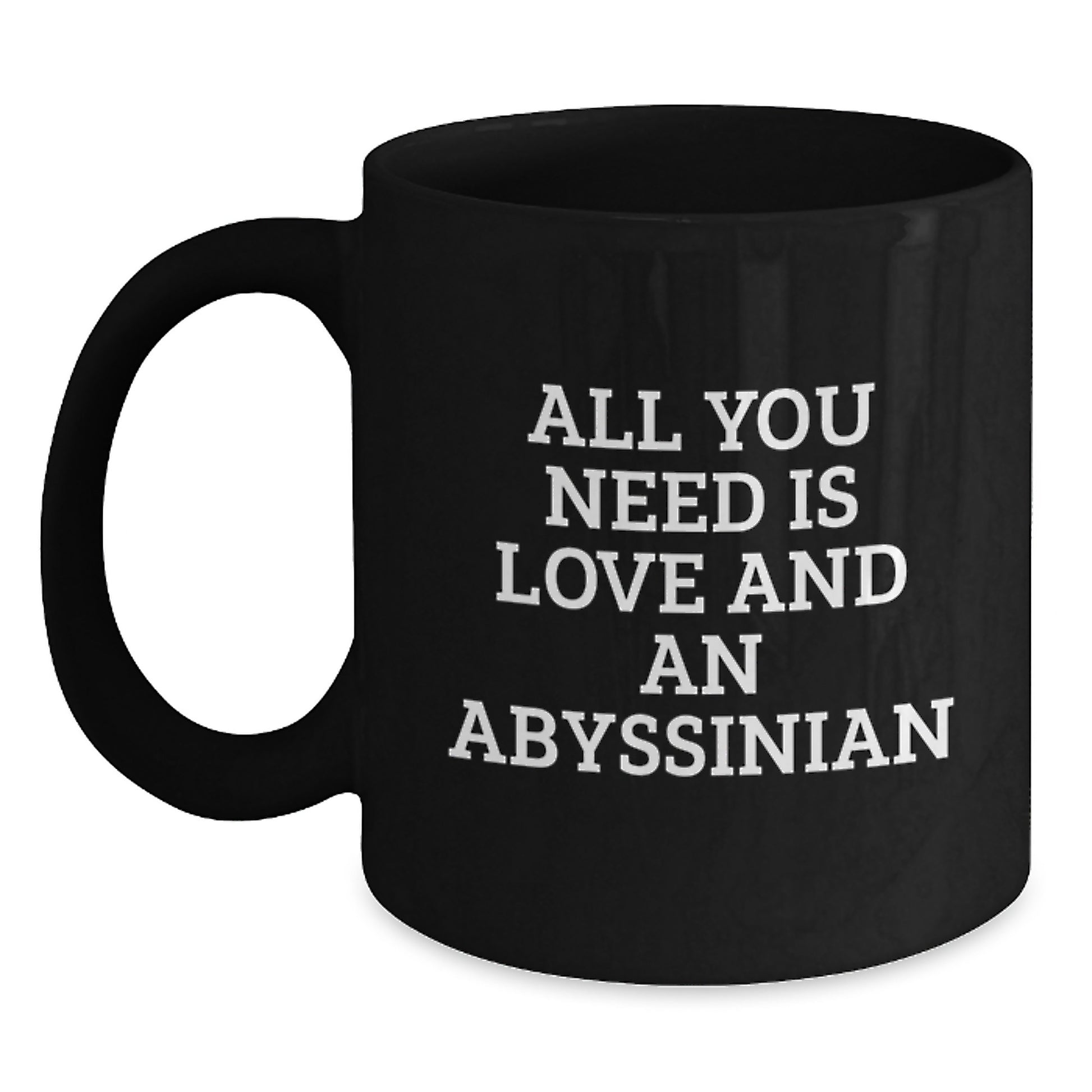 Abyssinian Cat Lover Gifts from Family for Women Abyssinian Cat Black Coffee Mug Christmas Unique - Main