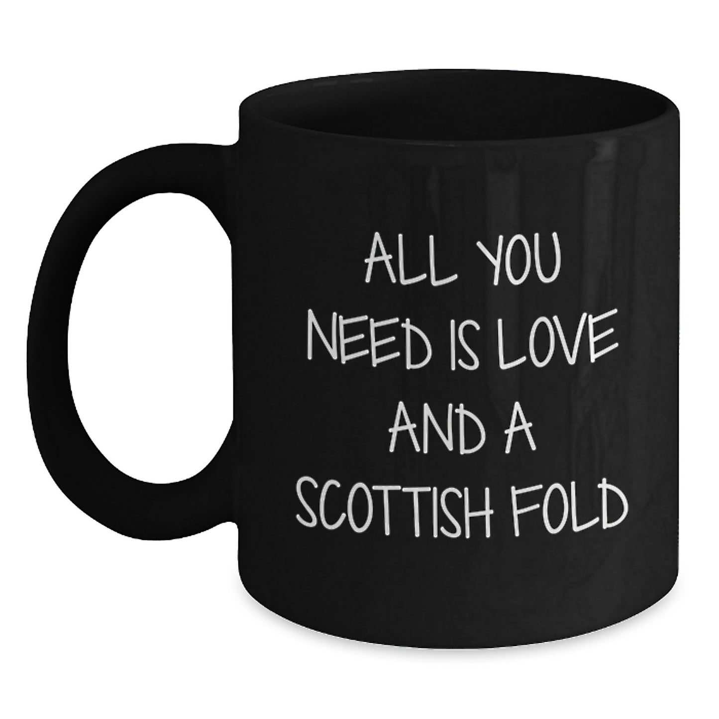 Scottish Fold Cat Lovers Black Coffee Mugs Gifts from Family Friends Coworkers for Christmas Unique Ideas Scottish Fold Cat - Main