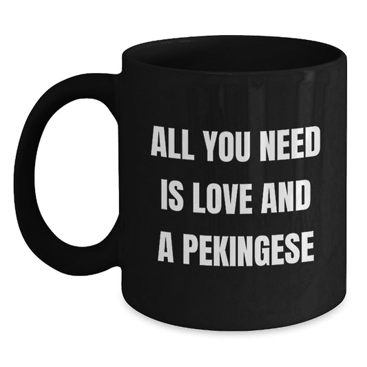 Pekingese Dog Funny Quote Black Coffee Mug Gifts for Pekingese Dog Lovers from Friends Christmas Unique - Main
