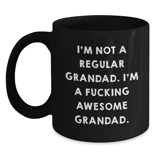 Funny Grandad Gifts, Unique Christmas Mugs for Men from Grandchildren, Black Coffee Mug with Awesome Quote - Main