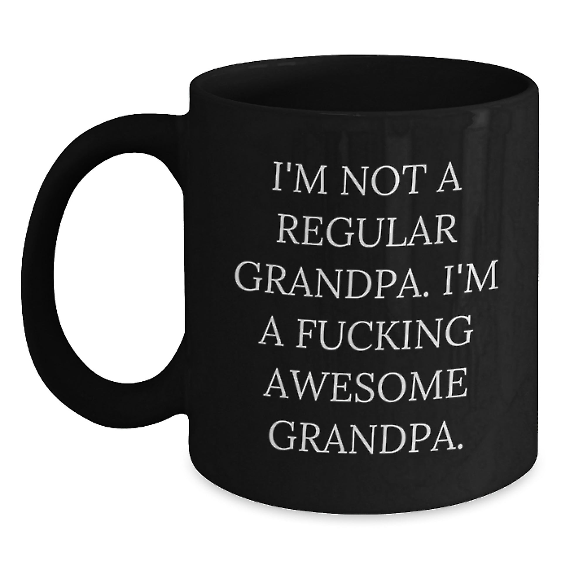 Funny Grandpa Gifts for Him Black Coffee Mug - I'm A F--king Awesome Grandpa Christmas Unique Gifts from Family to Grandpa - Main