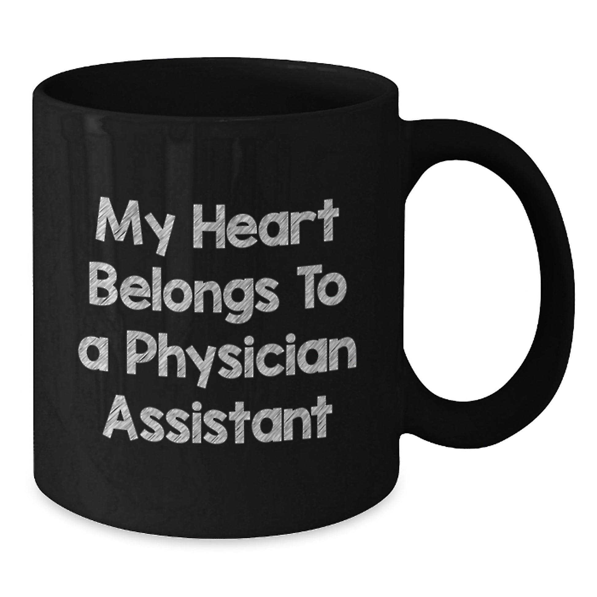 Funny Gifts for Physicians Assistant from Friends, Unique Black Coffee Mug with My Heart Belongs To A Physician Assistant Quote, Christmas Unique Gifts for Physician Assistant - Additional