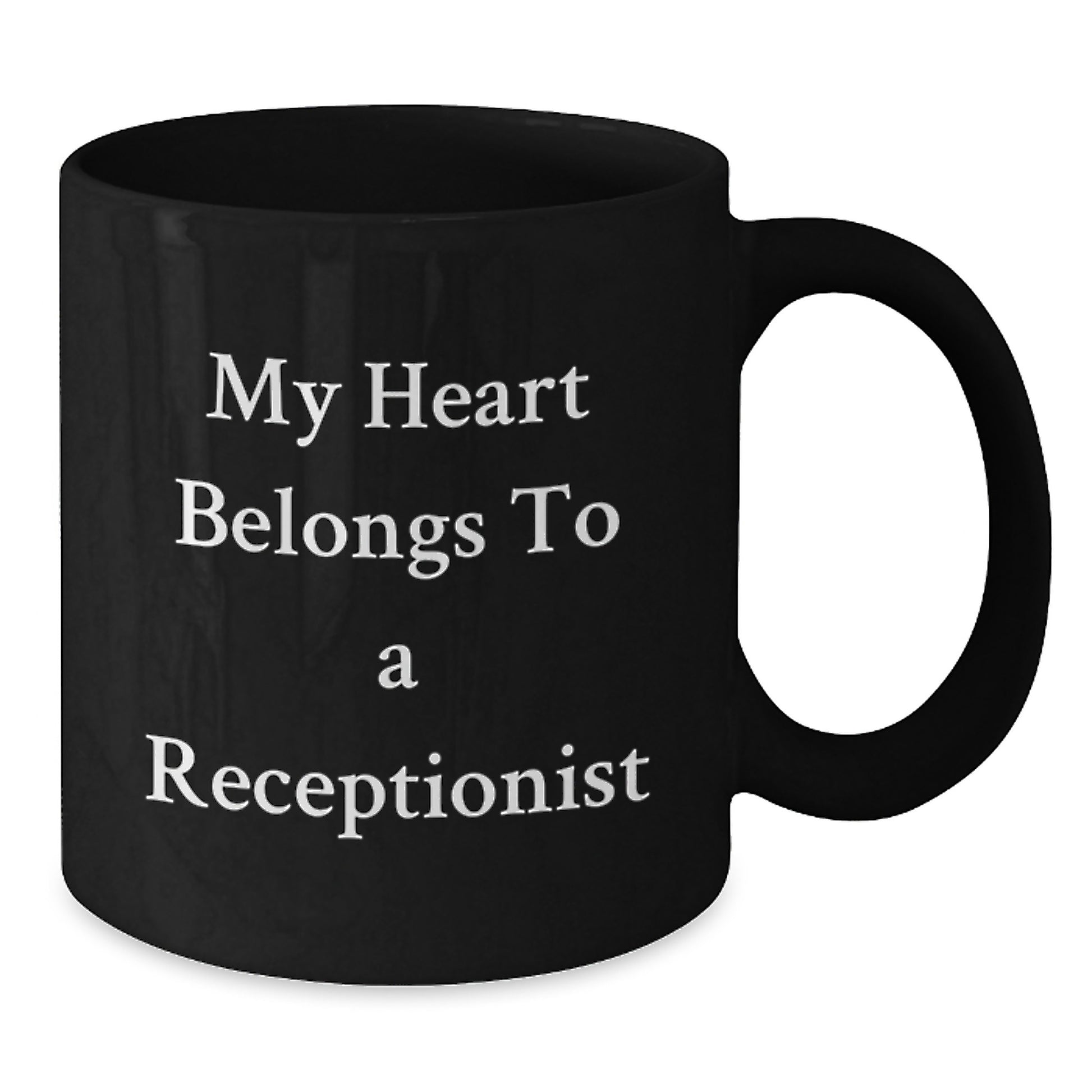 Funny Quote Receptionist Gifts for Men, Women, or Coworkers - Black Coffee Mug for Christmas Unique Presents from Family and Friends - Additional