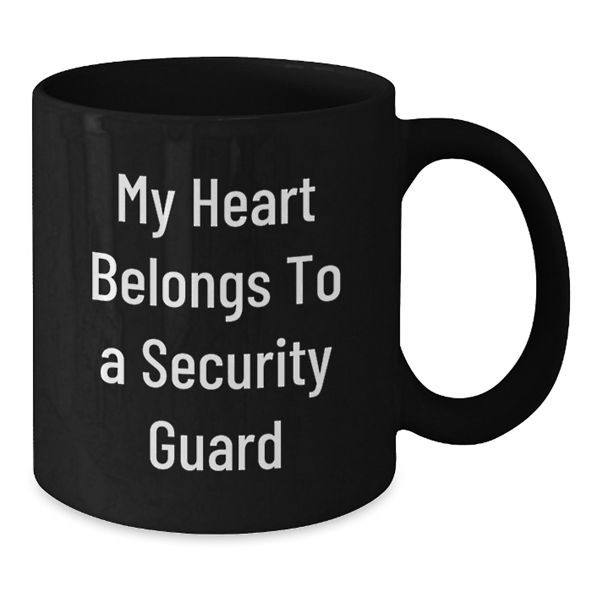 Funny Security Guard Gifts from Men to Security Guard, Black Coffee Mug My Heart Belongs To A Security Guard, Christmas Unique Gifts - Additional