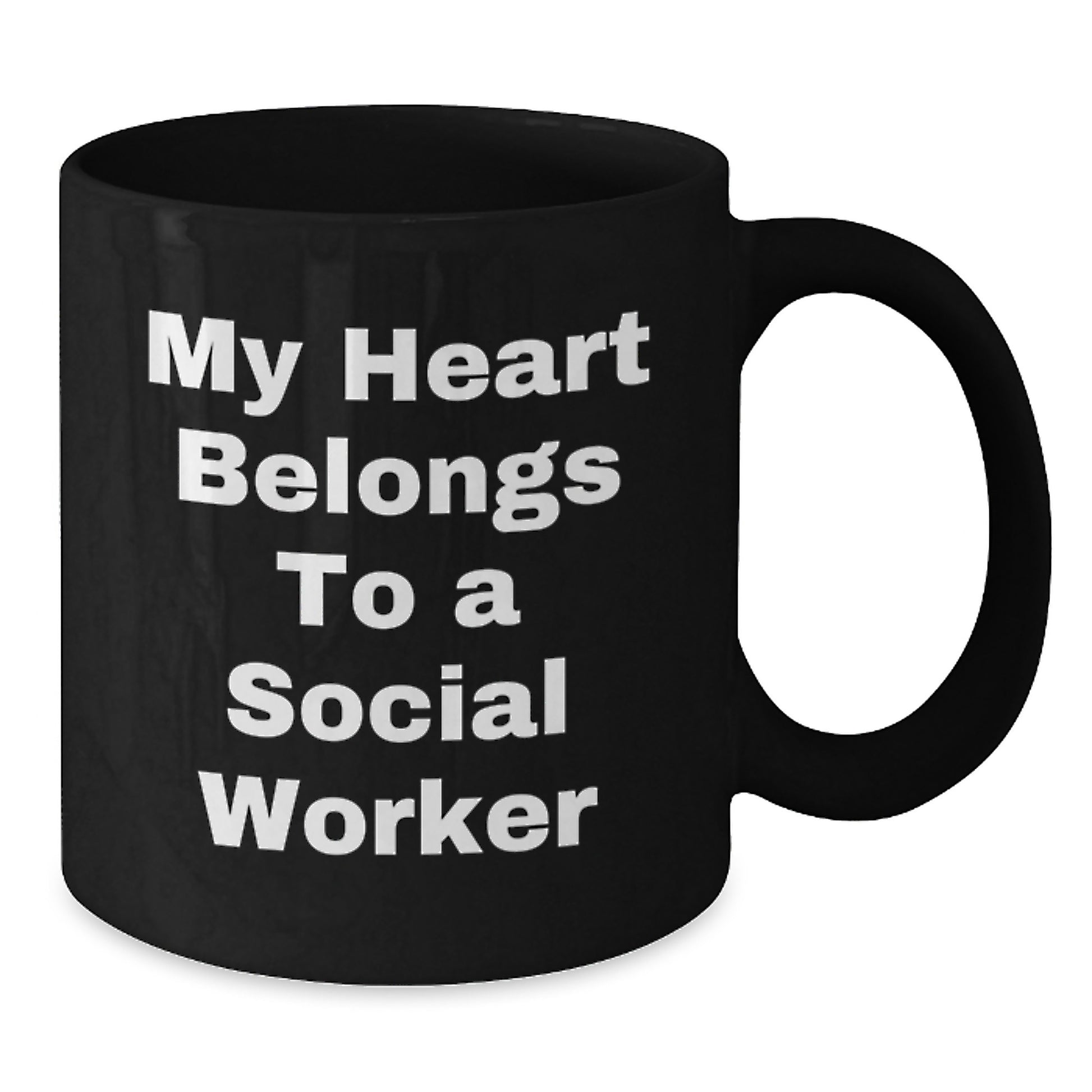 Funny Social Worker Gifts from Friends and Family - My Heart Belongs To A Social Worker Christmas Unique Mugs for Social Worker - Additional