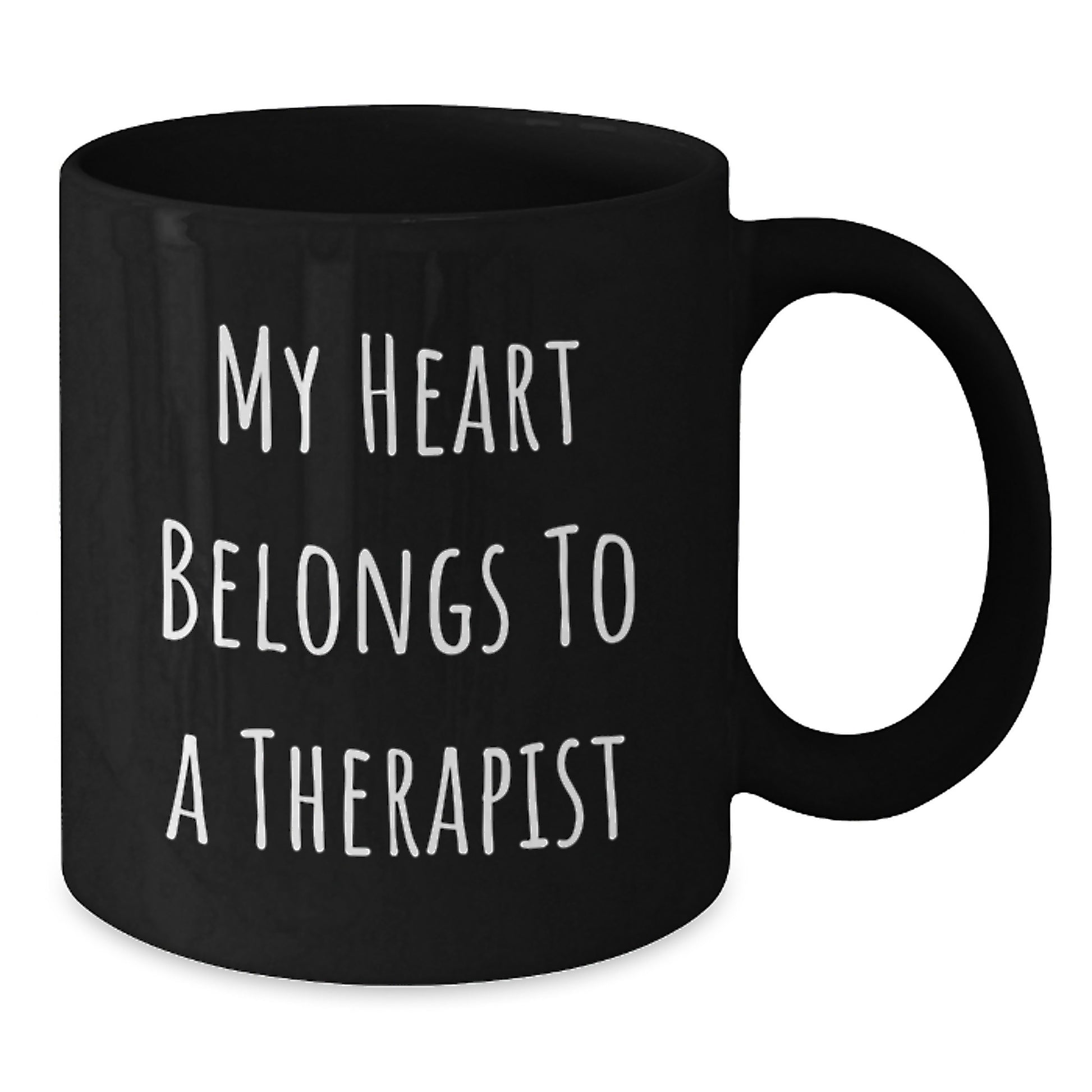 Funny Therapist Gifts for Christmas - 'My Heart Belongs To A Therapist' Black Coffee Mug from Friends - Additional