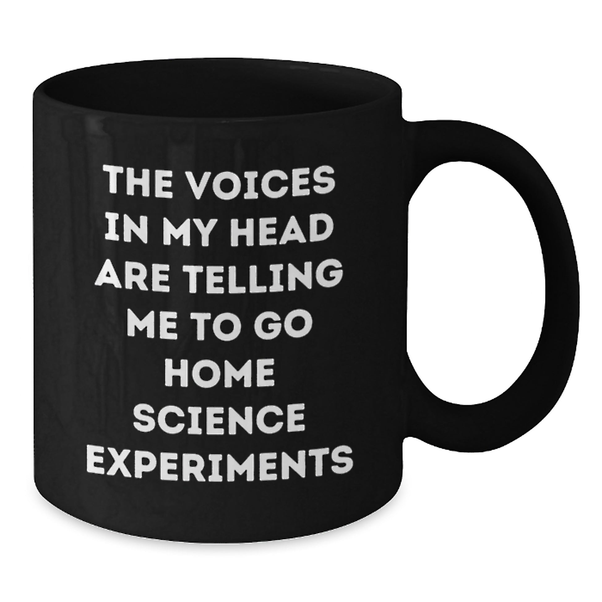 Funny Home Science Experiments Gifts for Home Science Enthusiasts, Black Coffee Mug, The Voices In My Head Are Telling Me To Go Home Science Experiments, Christmas Unique Gifts from Family - Additional