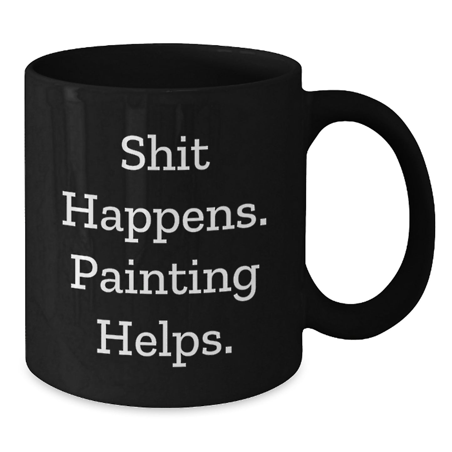 Funny Painting Gifts for Friends from Men, Unique Christmas Unique Gifts for Painting Lovers, Black Ceramic Coffee Mug with Funny Quote - Additional