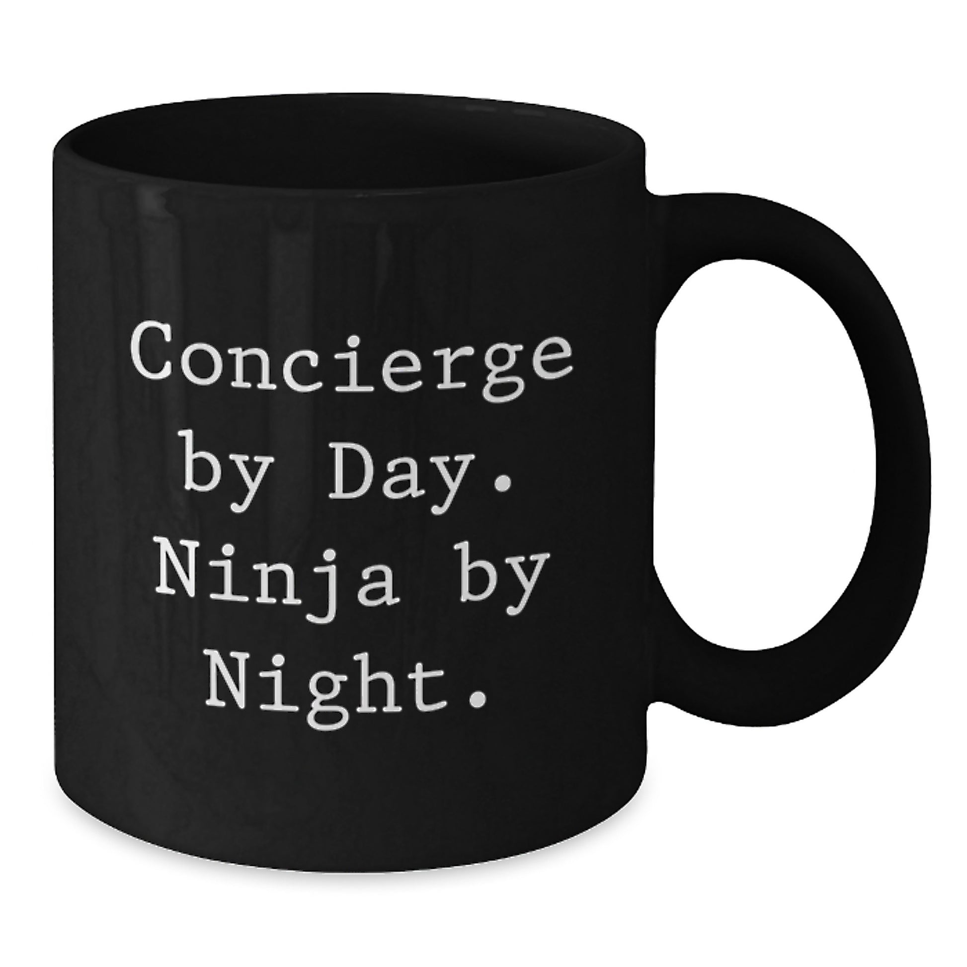 Concierge Gifts from Men | Funny Graduation Unique Concierge Black Coffee Mugs - 'Concierge By Day. Ninja By Night.' for Family - Additional