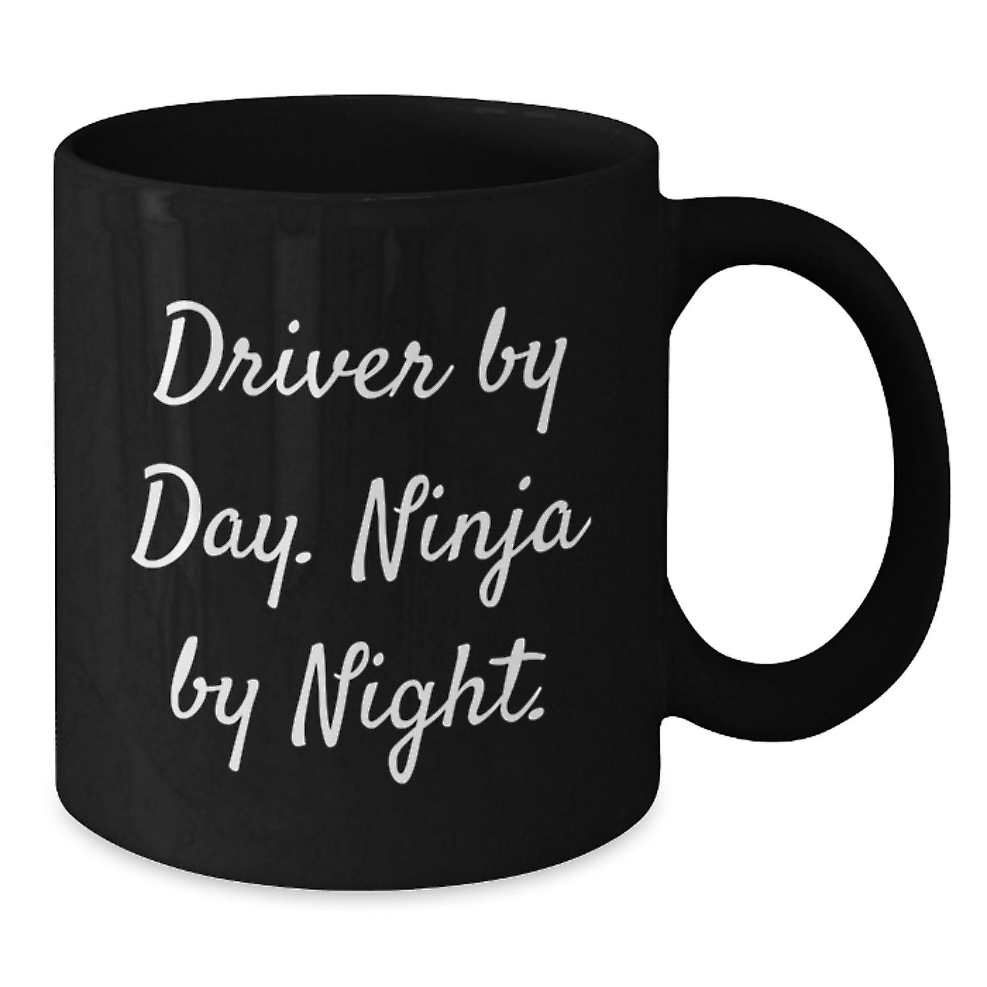 Driver Gifts from Friends - Funny Driver By Day. Ninja By Night. Black Coffee Mug for Driver - Christmas Unique Gifts - Additional