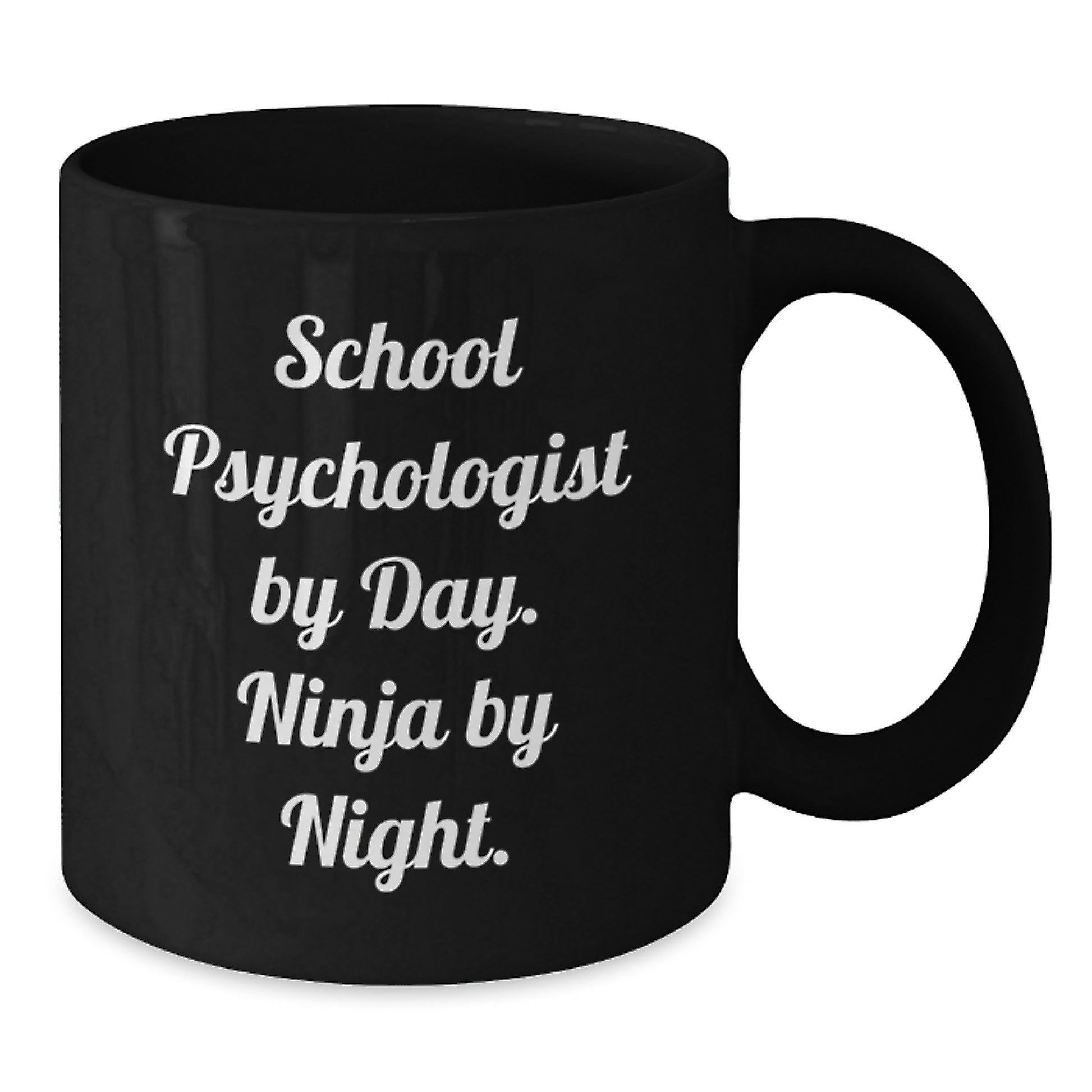 Funny School Psychologist Gifts for Men by Day, Ninja Mug by Night, Black Ceramic Coffee Mugs for Christmas Unique Presents - Additional