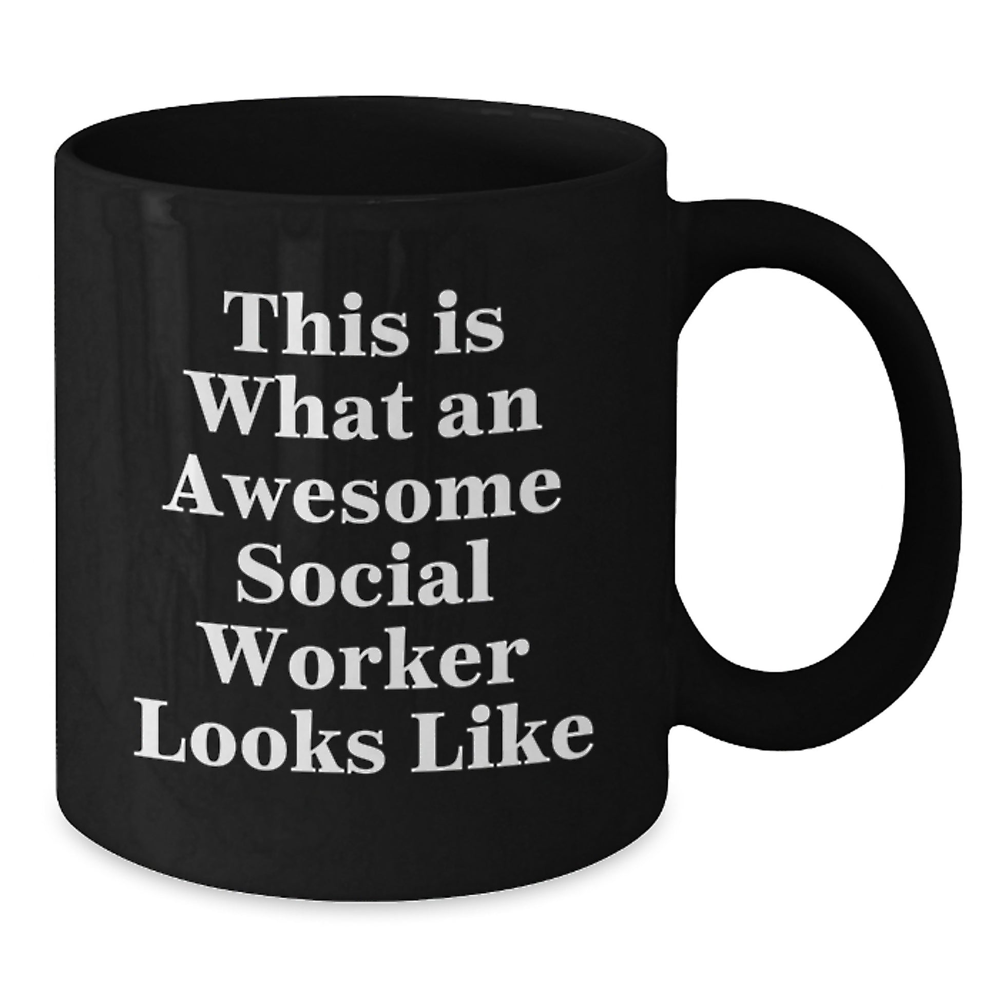 Social Worker Gifts from Friends, Funny Quotes for Graduation, Black Coffee Mug for Women and Men - Additional