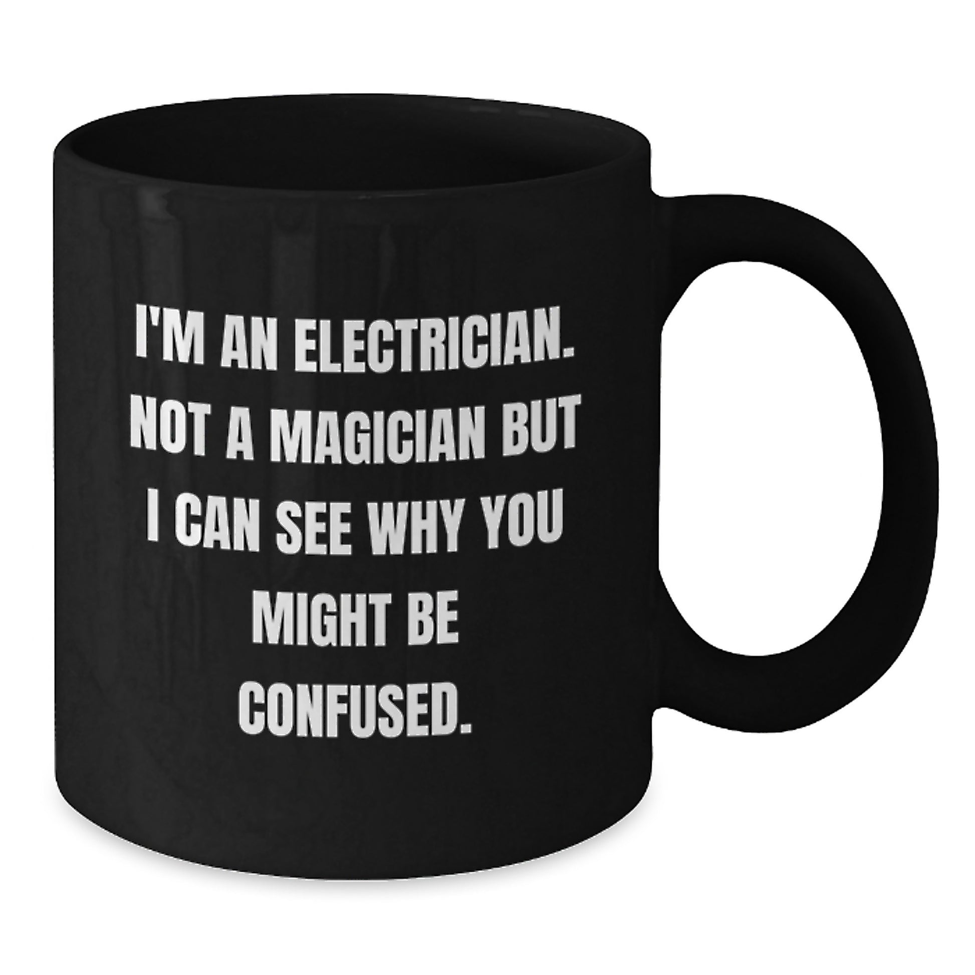 Funny Electrician Gifts from Friends for Electrician Men Black Coffee Mugs, Unique Christmas Unique Gifts for Electrician Colleagues, Electrician Humor Mug for Coffee Lovers - Additional