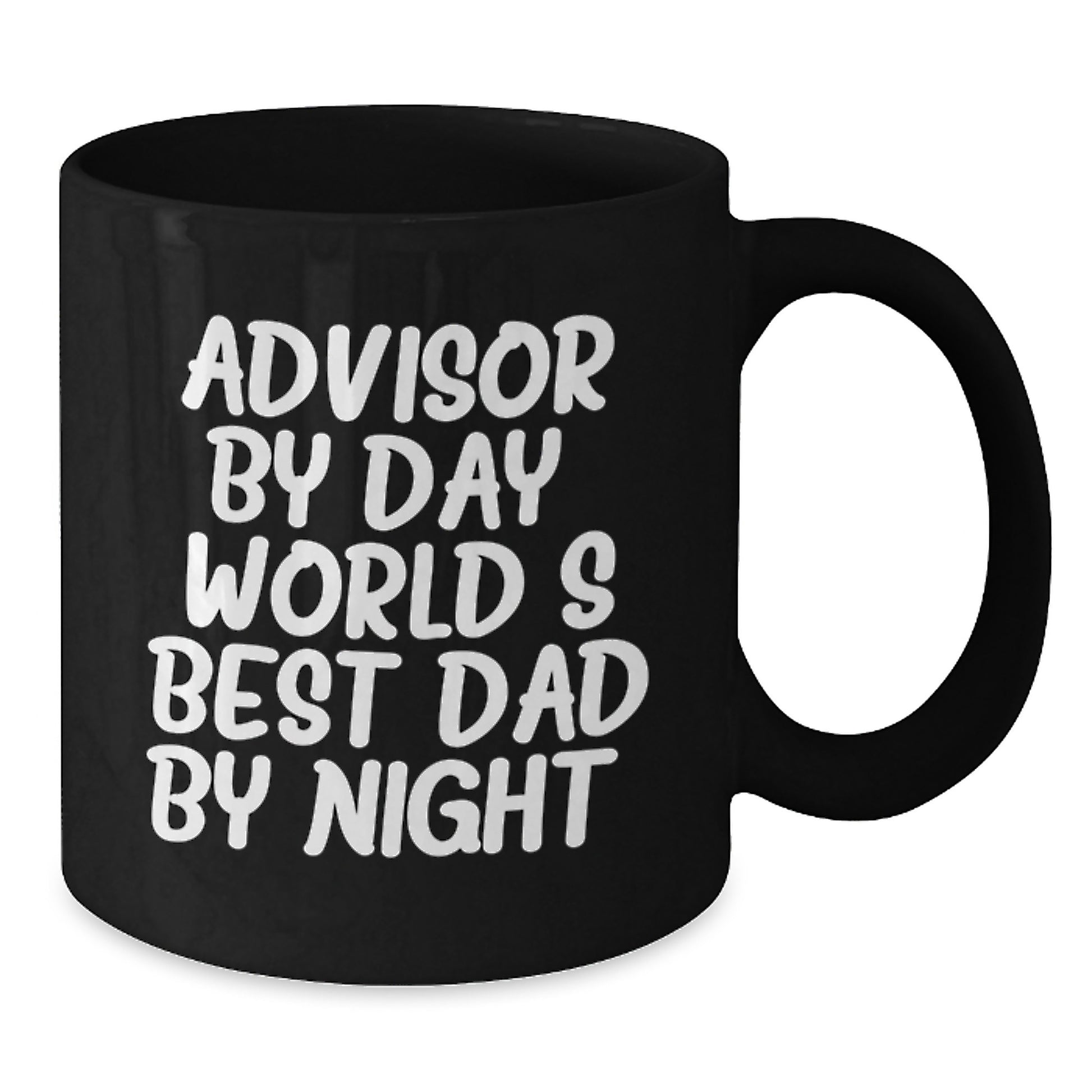 Funny Advisor Gifts for Men - Black Coffee Mug - 'Advisor By Day, World's Best Dad By Night' - Christmas Unique Gifts from Men - Additional
