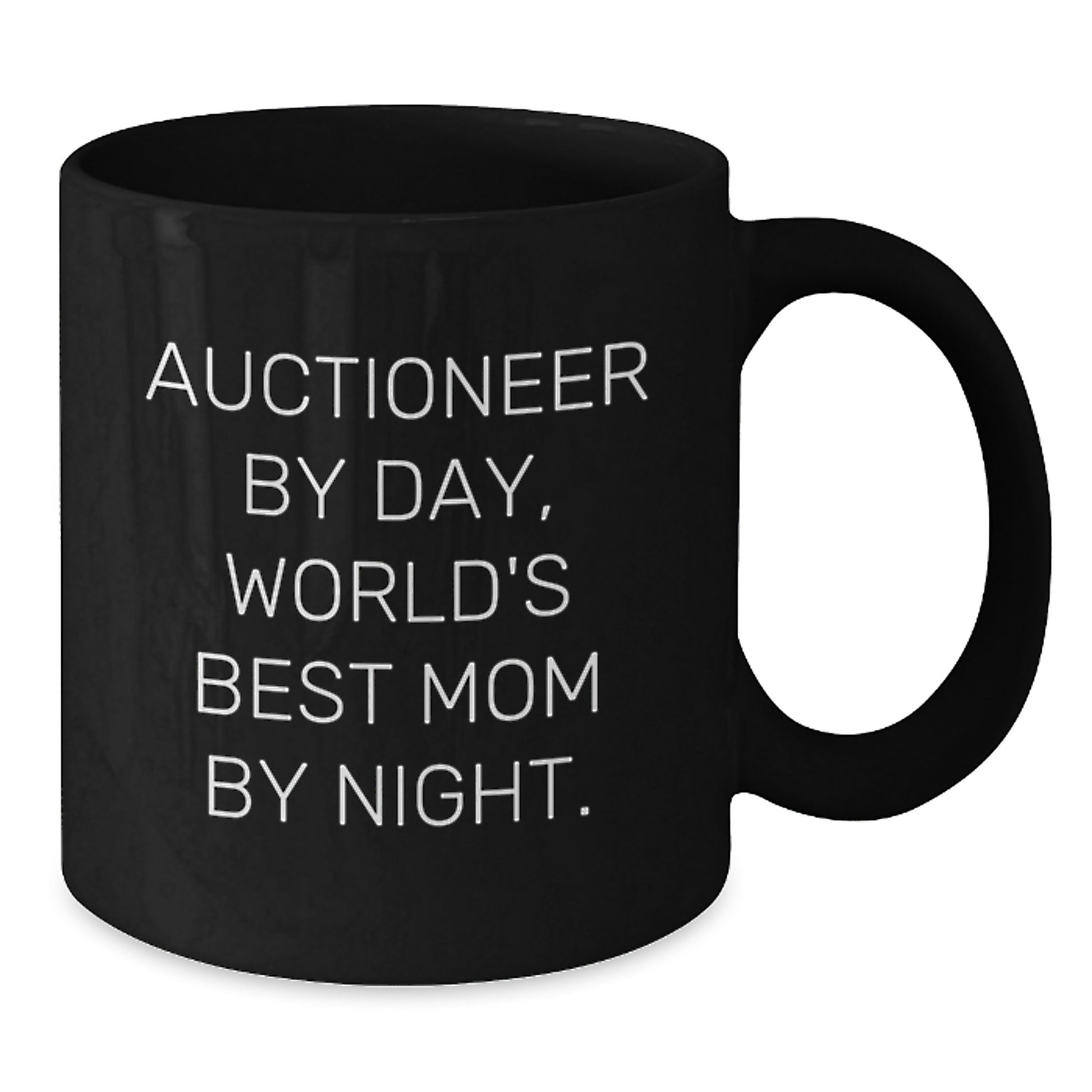 Funny Auctioneer Gifts for Auctioneer Friends, Black Coffee Mug with Inspirational Quote, Gift from Friends to Family for Christmas - Additional