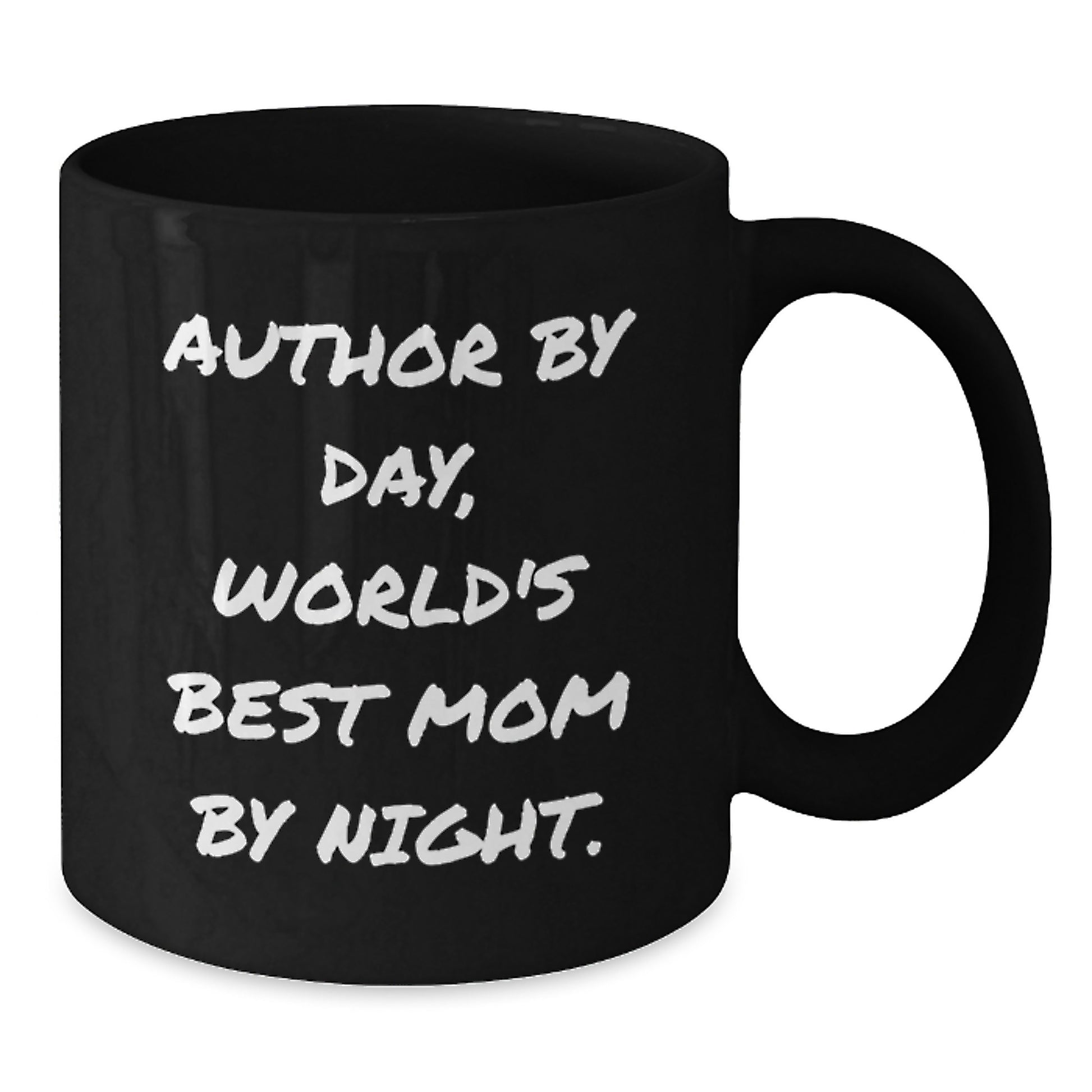 Funny Author Gifts from Men to Author - Black Coffee Mug - 'Author By Day, World's Best Mom By Night.' Christmas Unique Gifts - Additional