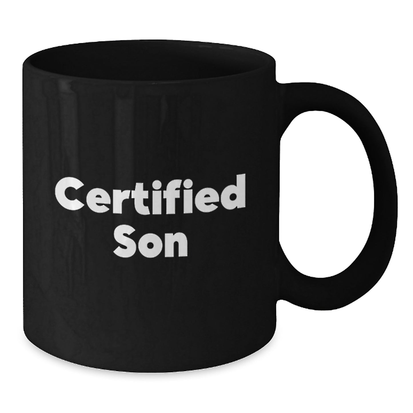Funny Quote Gifts for Son Certified Son Black Coffee Mug Christmas Unique Gifts from Family - Additional