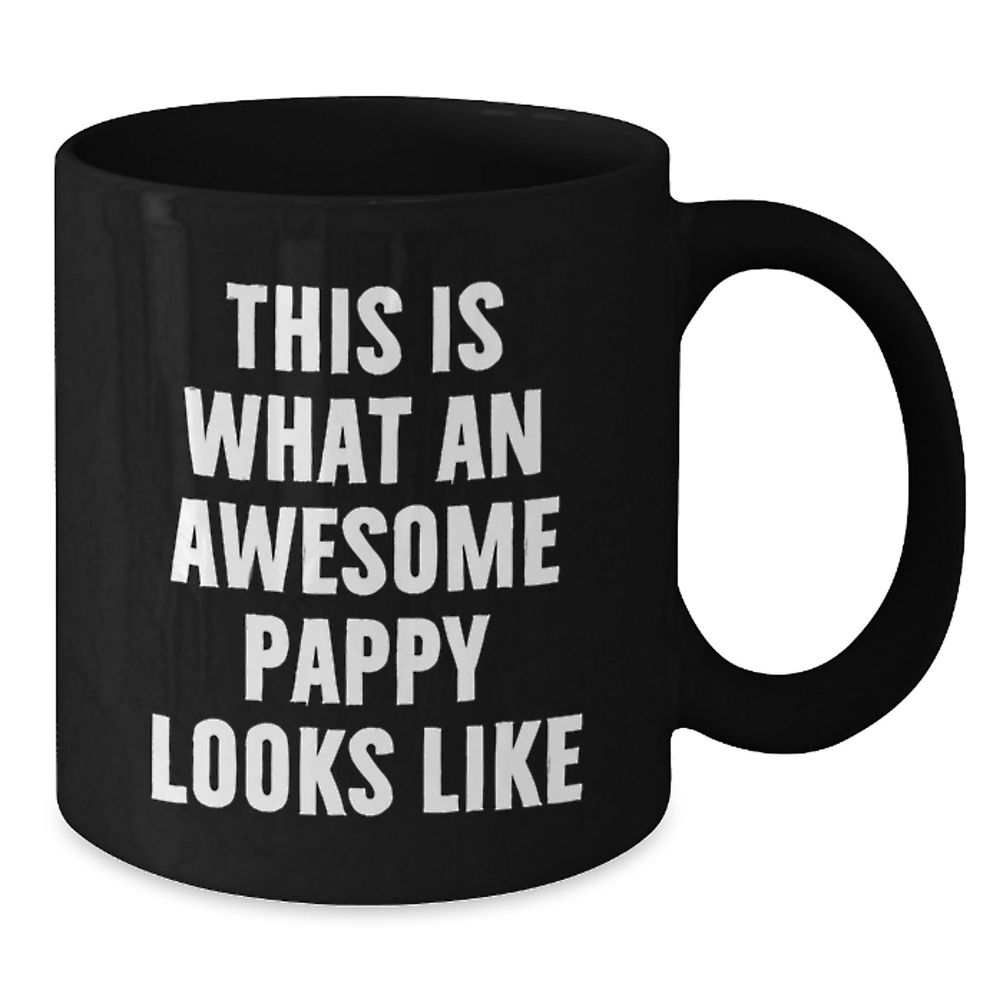 Funny Pappy Gifts from Friends, Black Coffee Mug for Pappy Men, This Is What An Awesome Pappy Looks Like Christmas Unique Gift - Additional