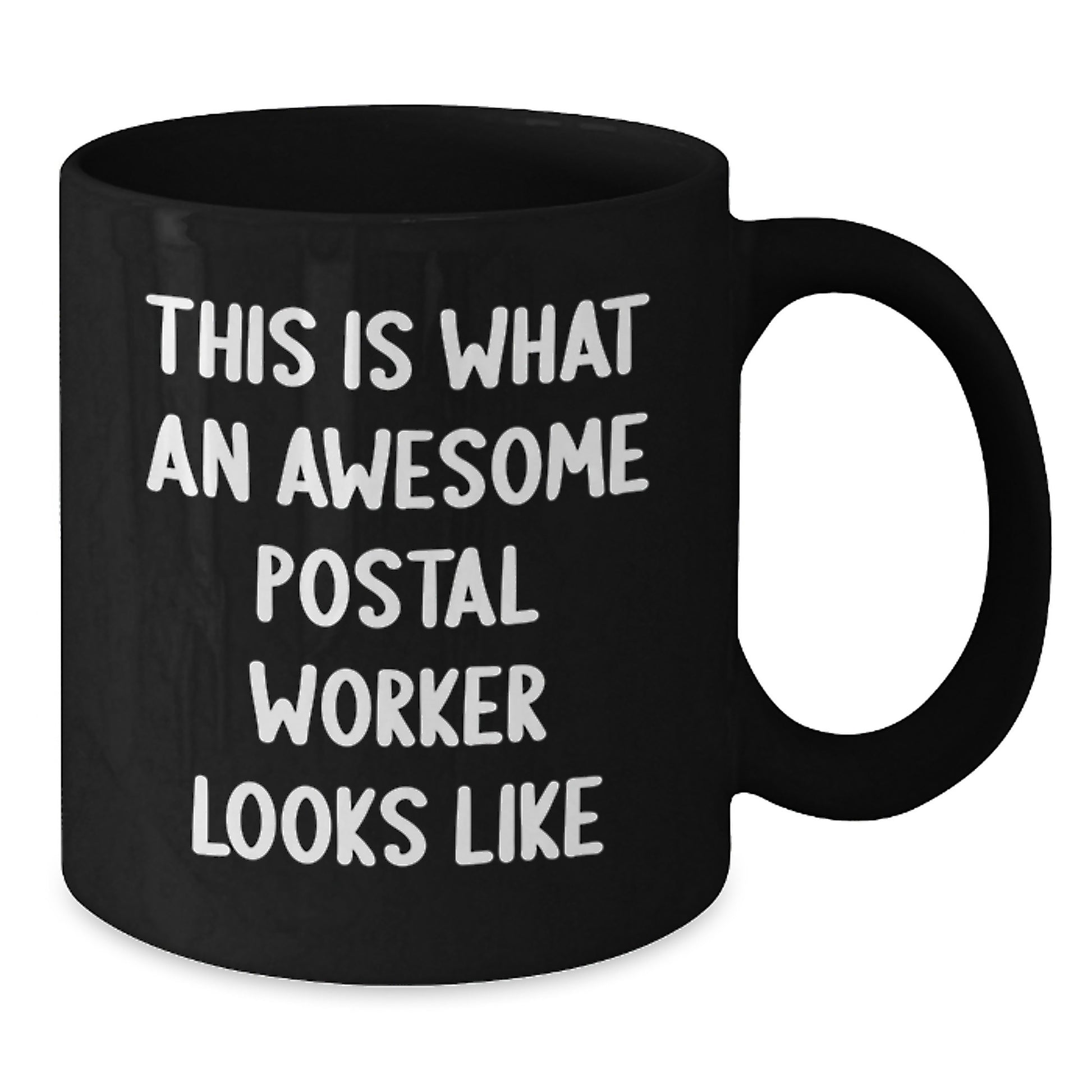 Funny Postal Worker Gifts from Friends for Birthday - This Is What An Awesome Postal Worker Looks Like on Black Coffee Mug - Additional
