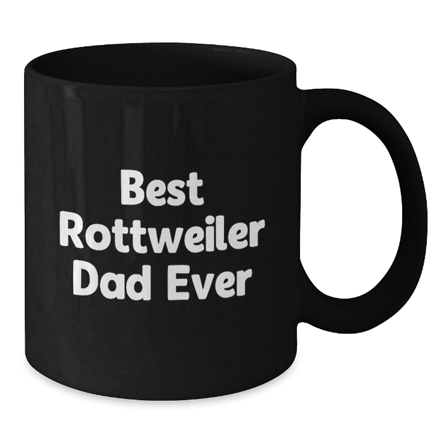 Funny Rottweiler Dog Gifts for Best Dad Ever, Black Coffee Mug, Birthday Unique - Additional