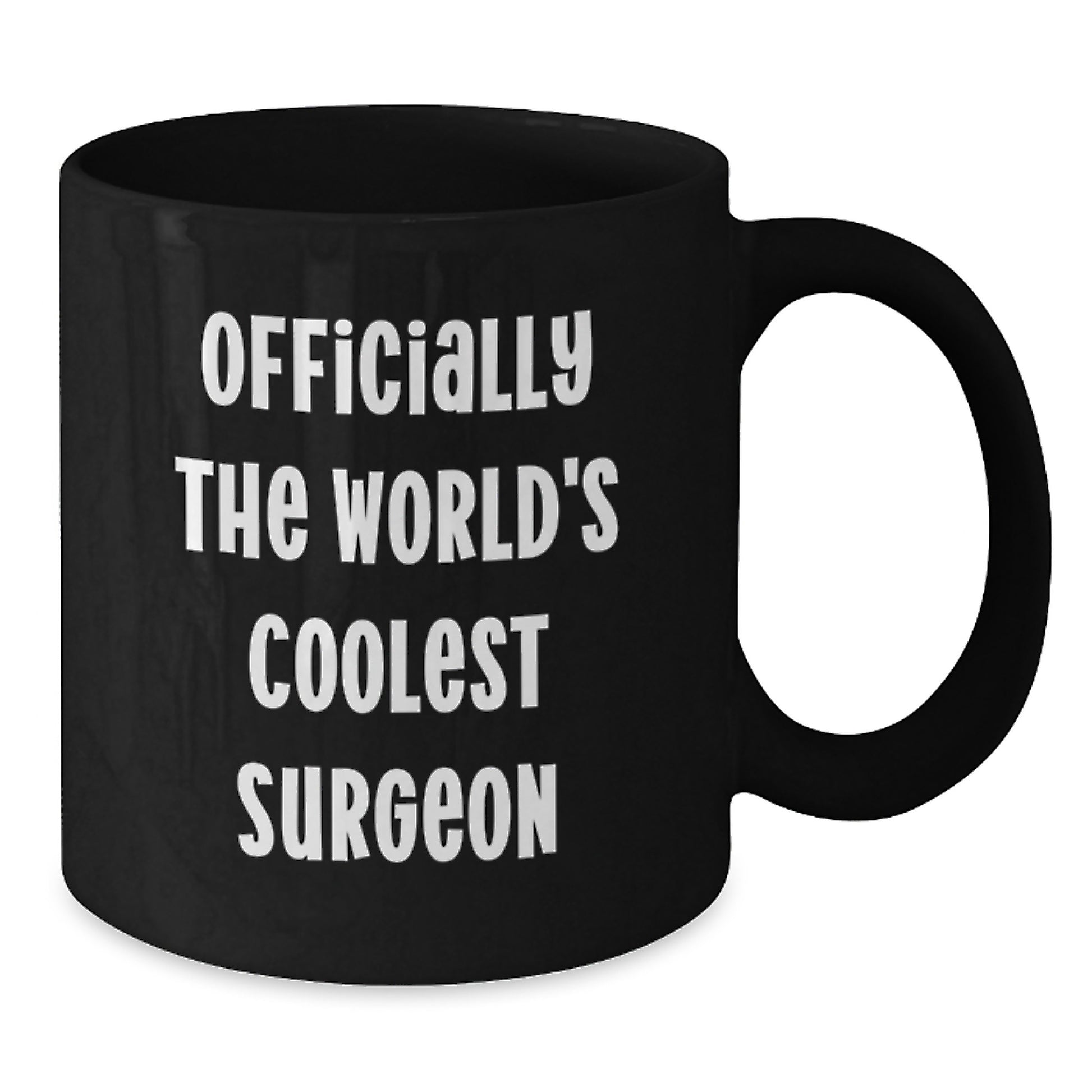 Funny Surgeon Gifts for Him, Black Coffee Mug, Officially The World's Coolest Surgeon Quote, Gifts from Friends for Birthday, Gifts for Surgeon - Additional