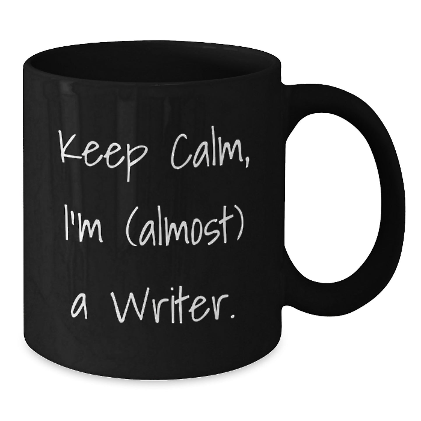 Funny Writer Black Coffee Mugs, Gifts from Friends for Writers, Christmas Unique Mug, Keeps Calm I'm almost A Writer - Additional