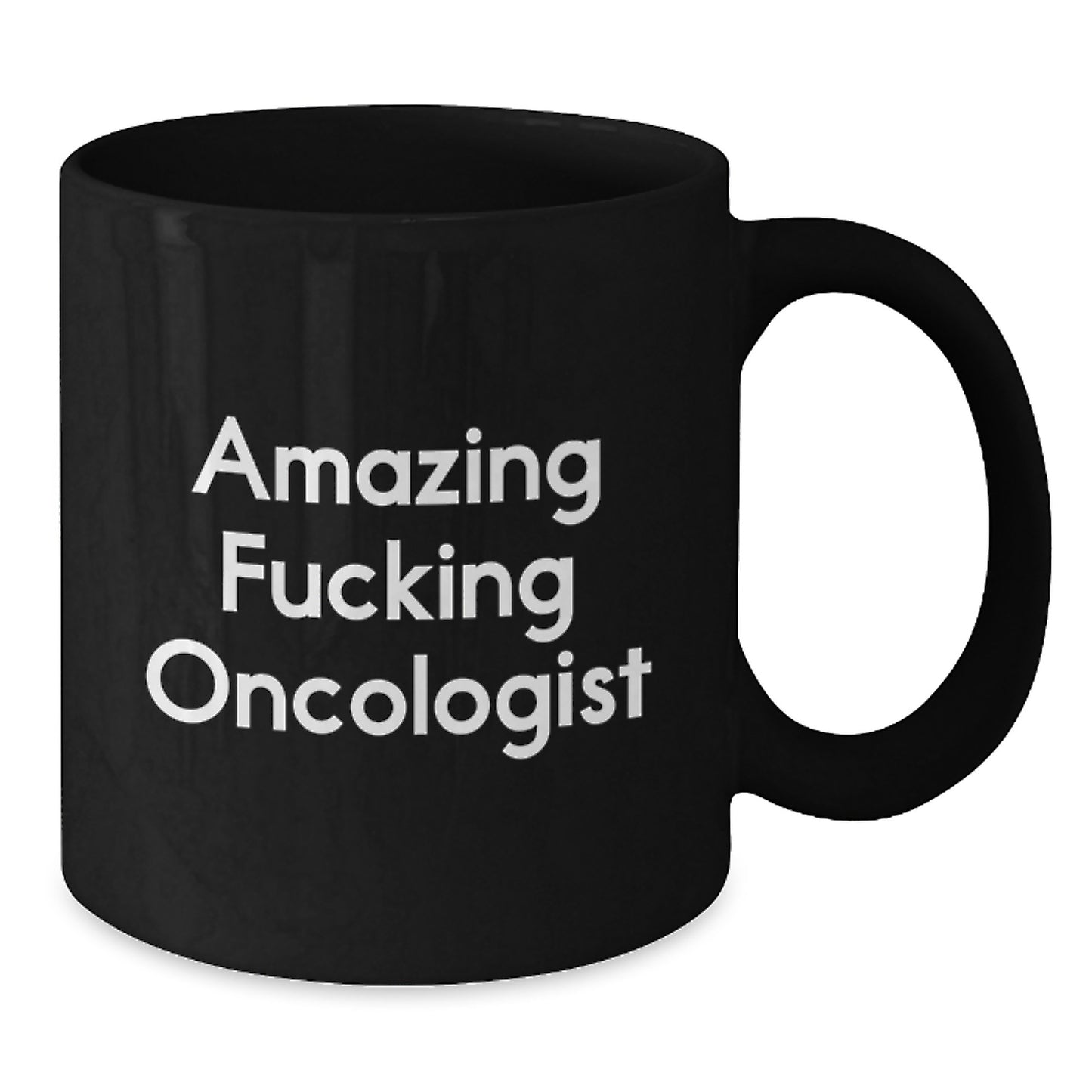 Funny Oncologist Gifts for Men, Black Coffee Mug with Quotes, Amazing F--king Oncologist, Christmas Unique - Additional
