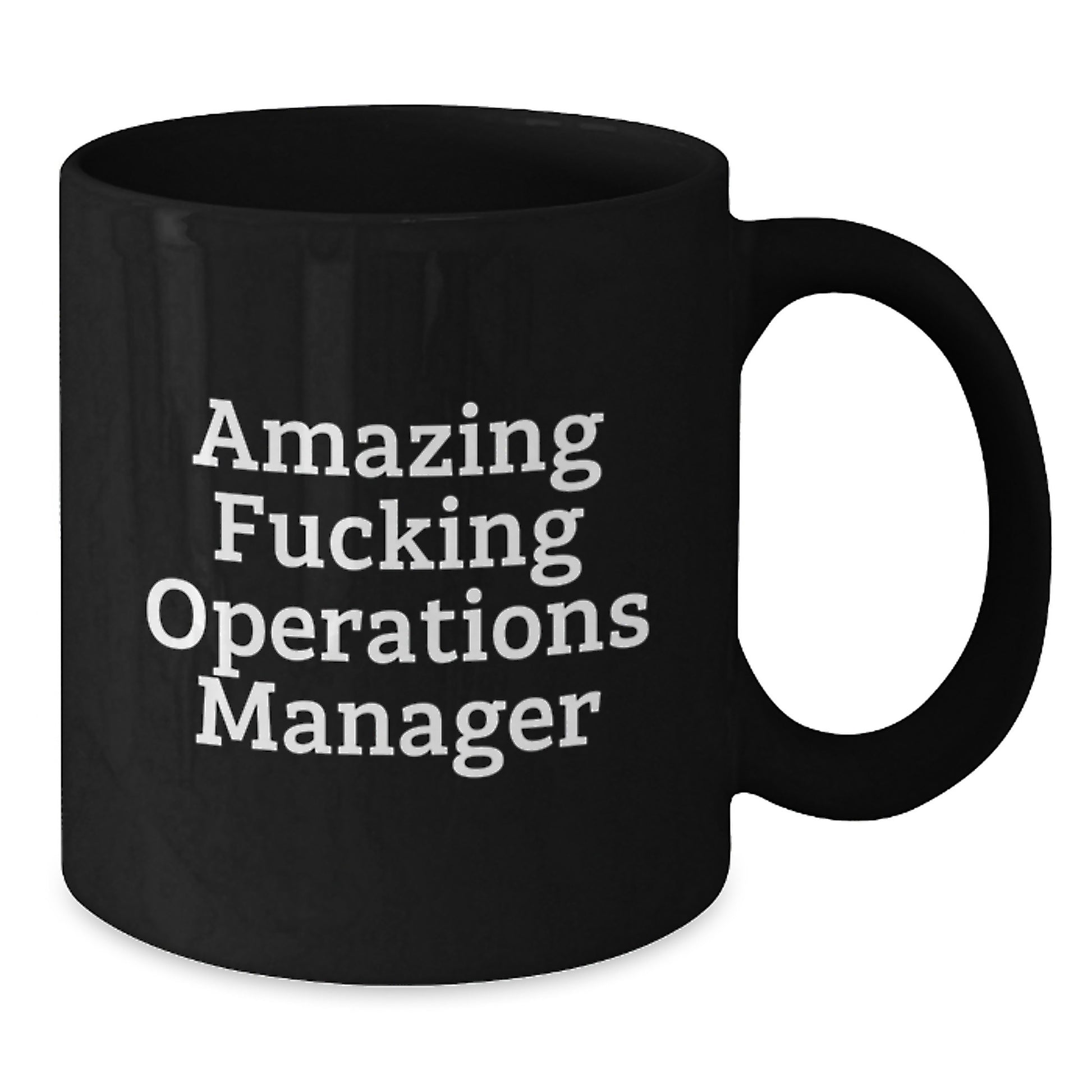 Funny Operations Manager Gifts from Friends for Christmas - Black Coffee Mug, Amazing F--king Operations Manager, Unique Office Gift Ideas - Additional