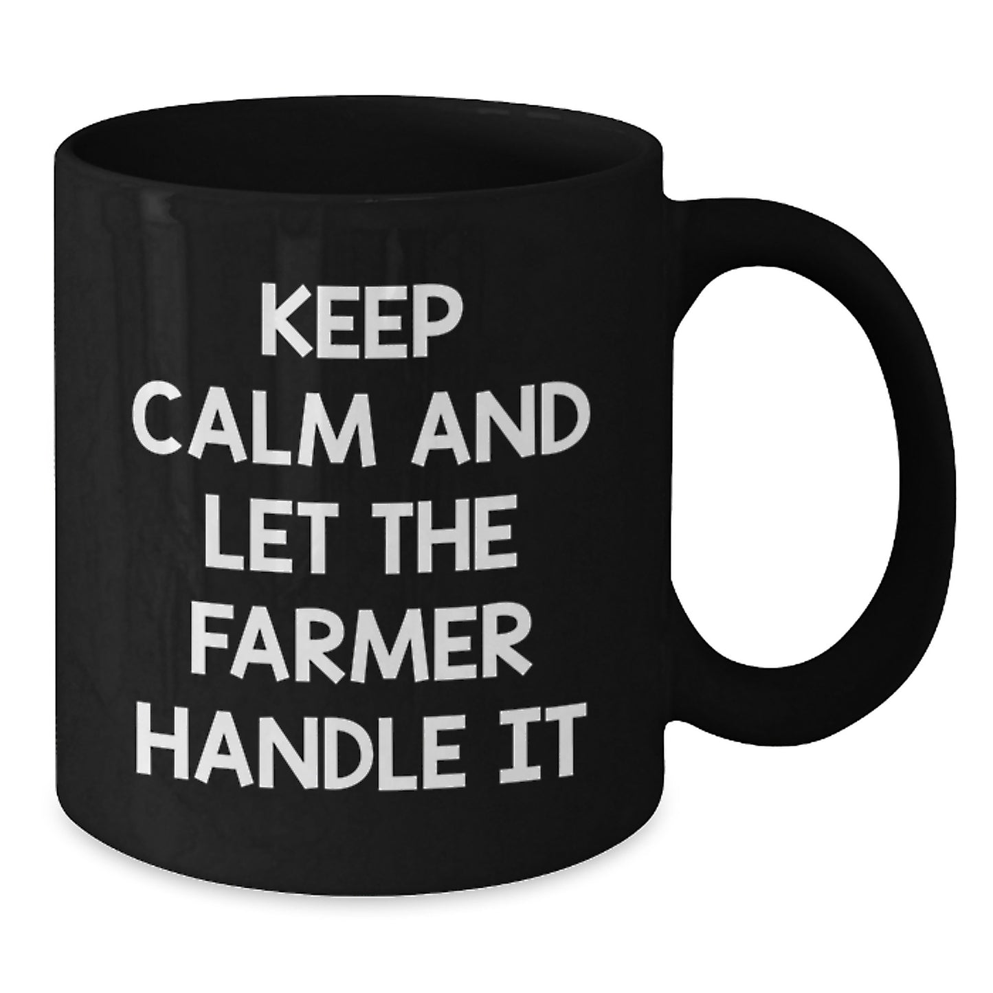 Funny Farmer Gifts from Friends and Family, Black Coffee Mug, Keep Calm And Let The Farmer Handle It Christmas Unique Mugs for Men and Women, Farmer Black Ceramic Mug - Additional