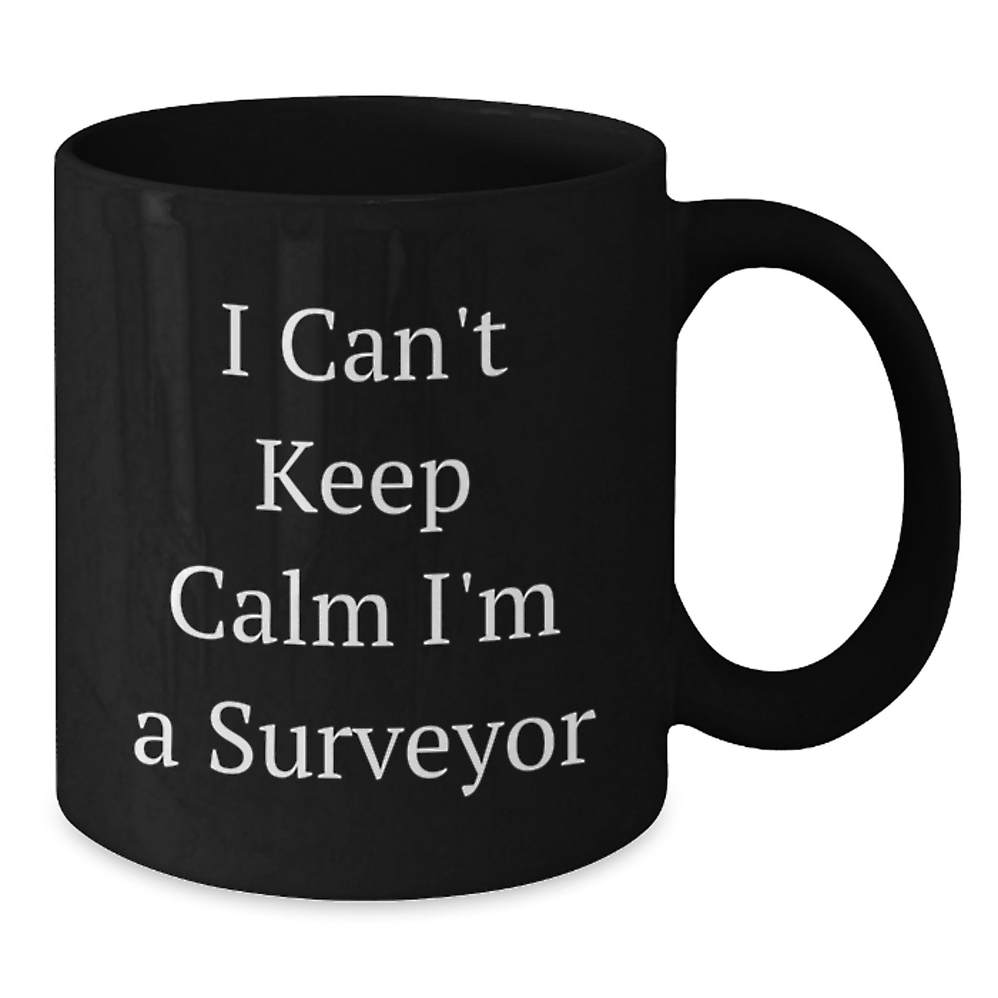 Funny Surveyor Gifts for Friends - I Can't Keep Calm I'm A Surveyor Black Coffee Mug, Perfect Christmas Unique Gifts from Men to Surveyors - Additional
