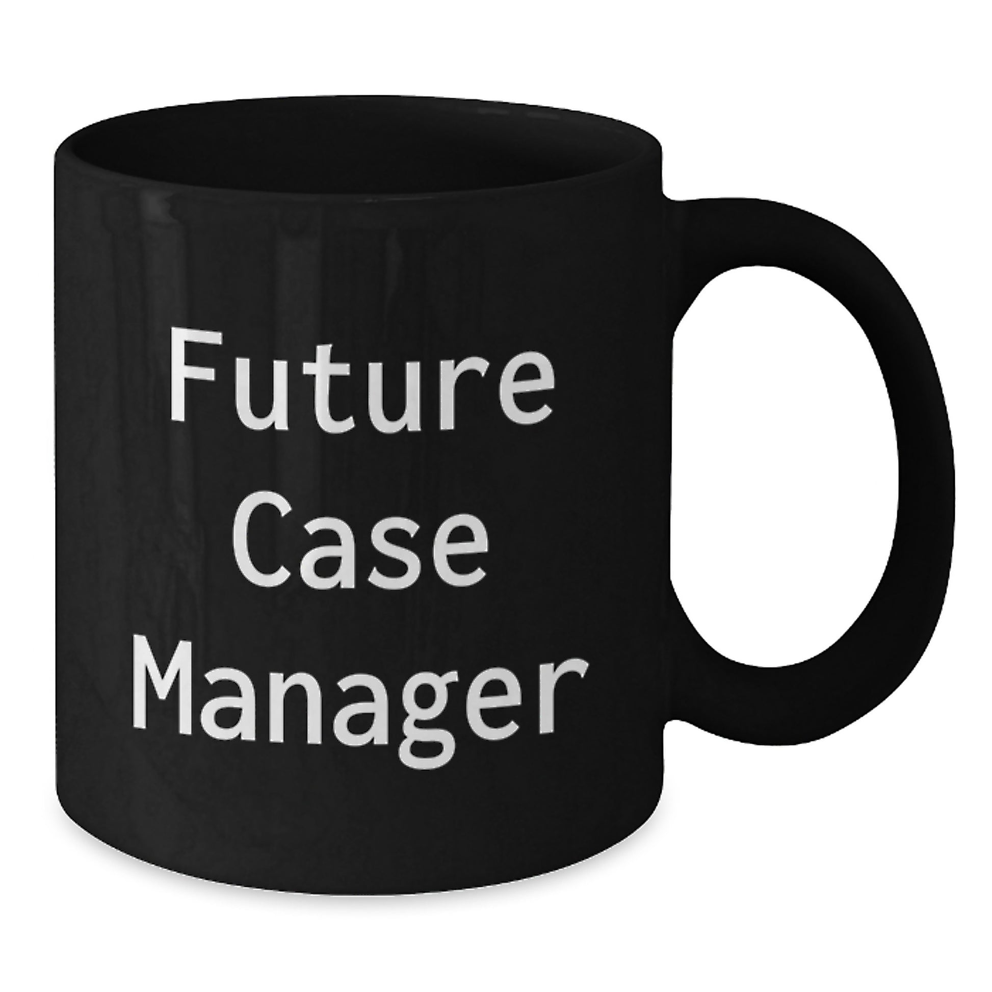 Funny Case Manager Gifts for Christmas, Black Coffee Mug, 'Future Case Manager, Coffee Fuels My Passion'- Enamel Mug, Gifts from Friends, Family, Coworkers - Additional