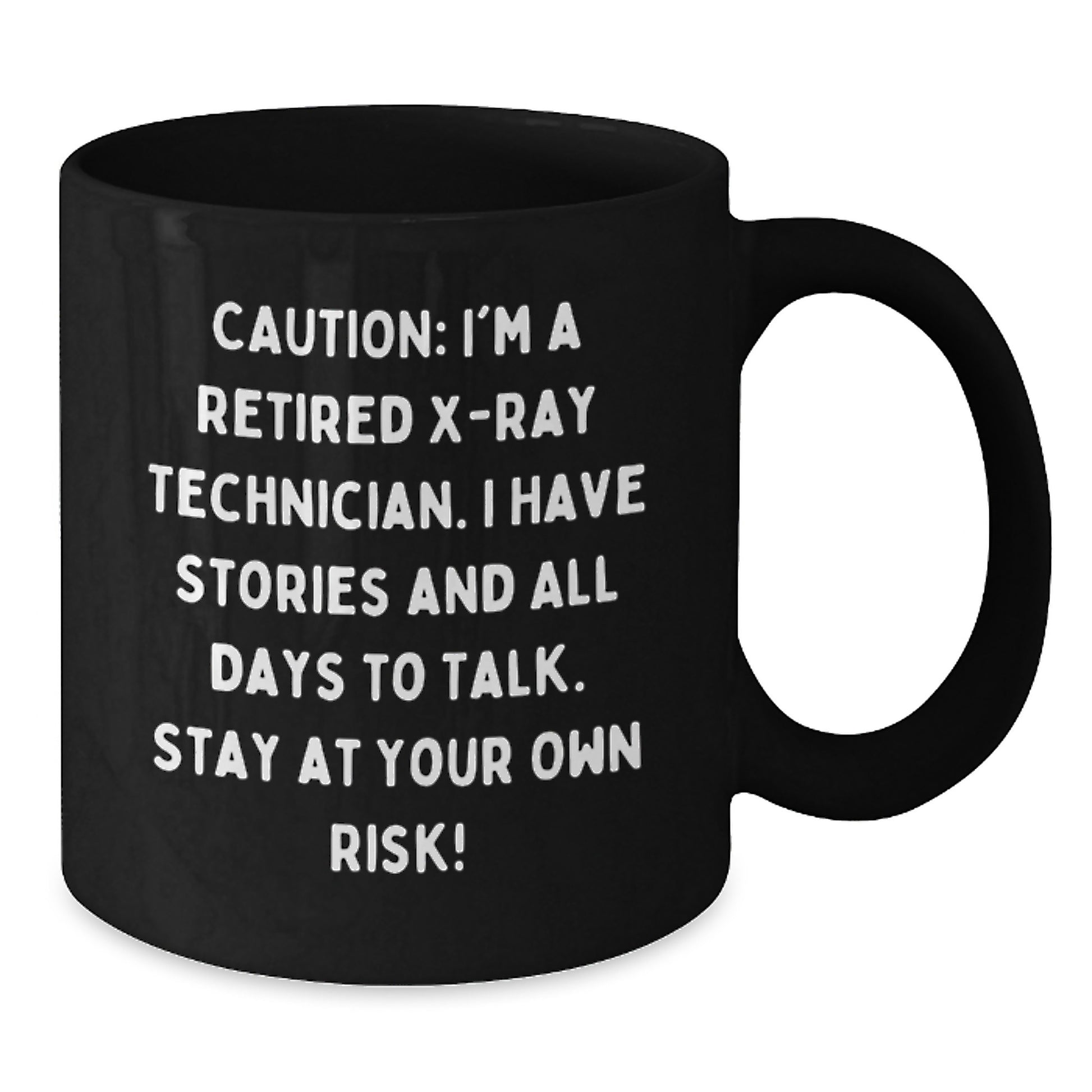 Funny Gifts from Coworkers for X-Ray Technician Black Coffee Mug - Unique Christmas Memorable Presents for Him - Additional