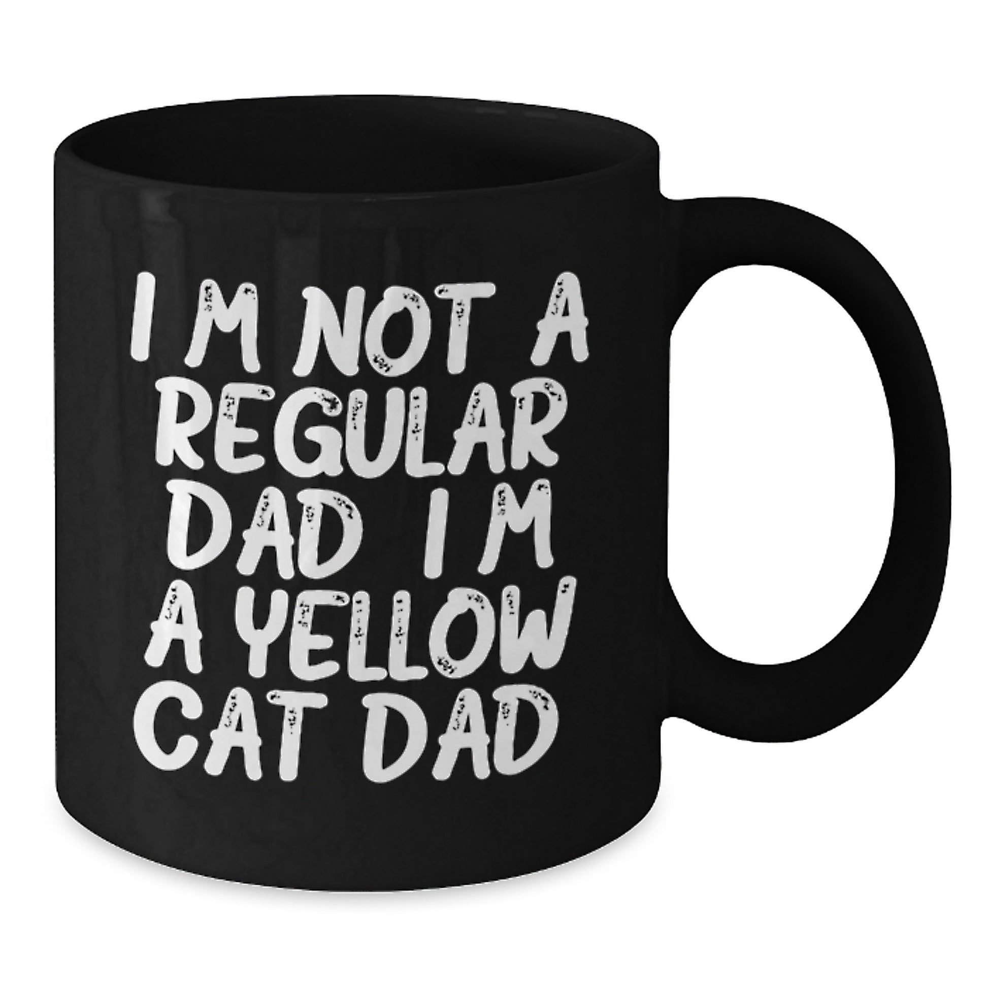 Laughing Yellow Cat Dad Gifts for Men Friends Family - Funny Birthday Black Coffee Mug - Additional