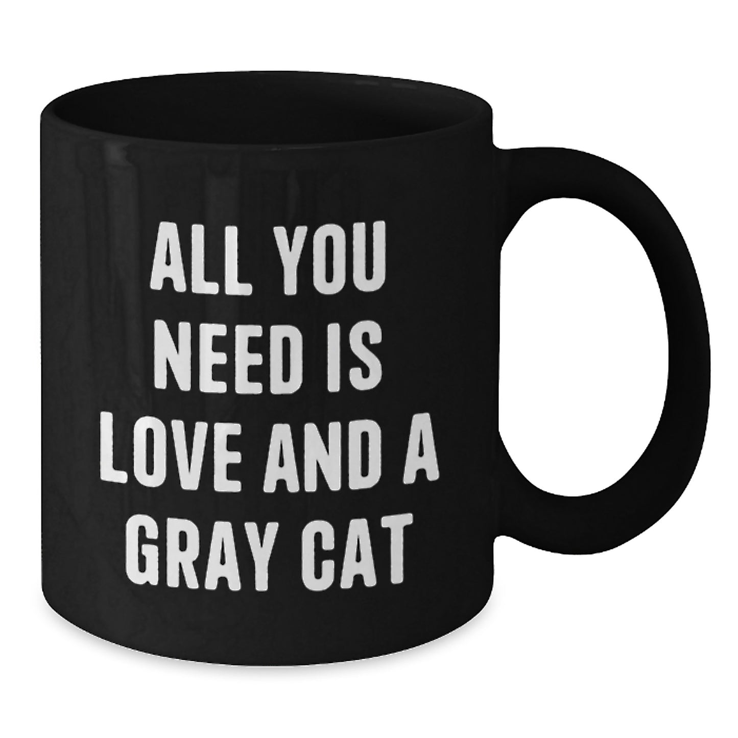 Gray Cat Lover Gifts from Friends to Family, Funny Black Coffee Mug for Christmas Unique Presents - Additional