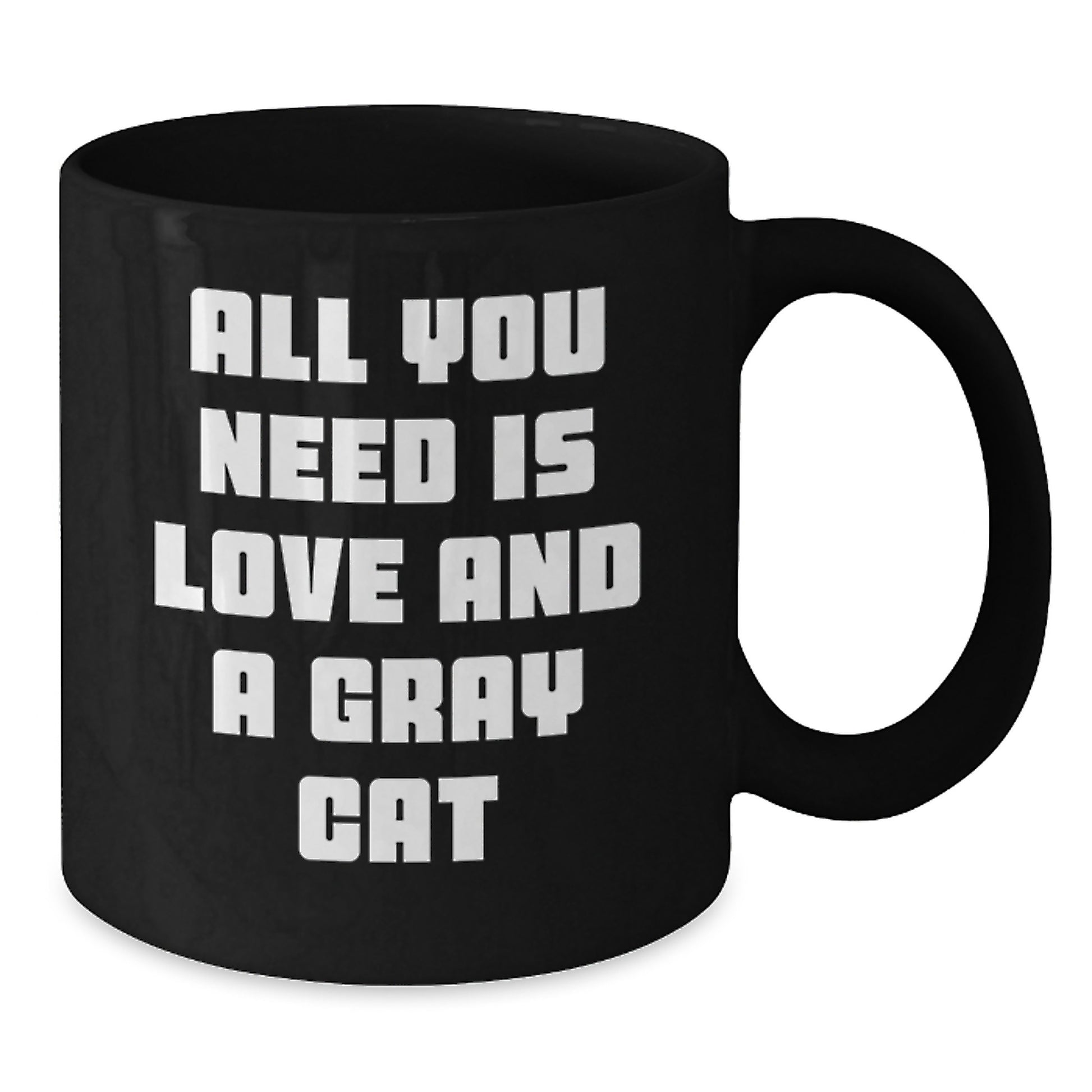 Gray Cat Lover Gifts from Friends, Unique Christmas Unique Gifts for Gray Cat Enthusiasts, Funny Black Coffee Mug - Additional
