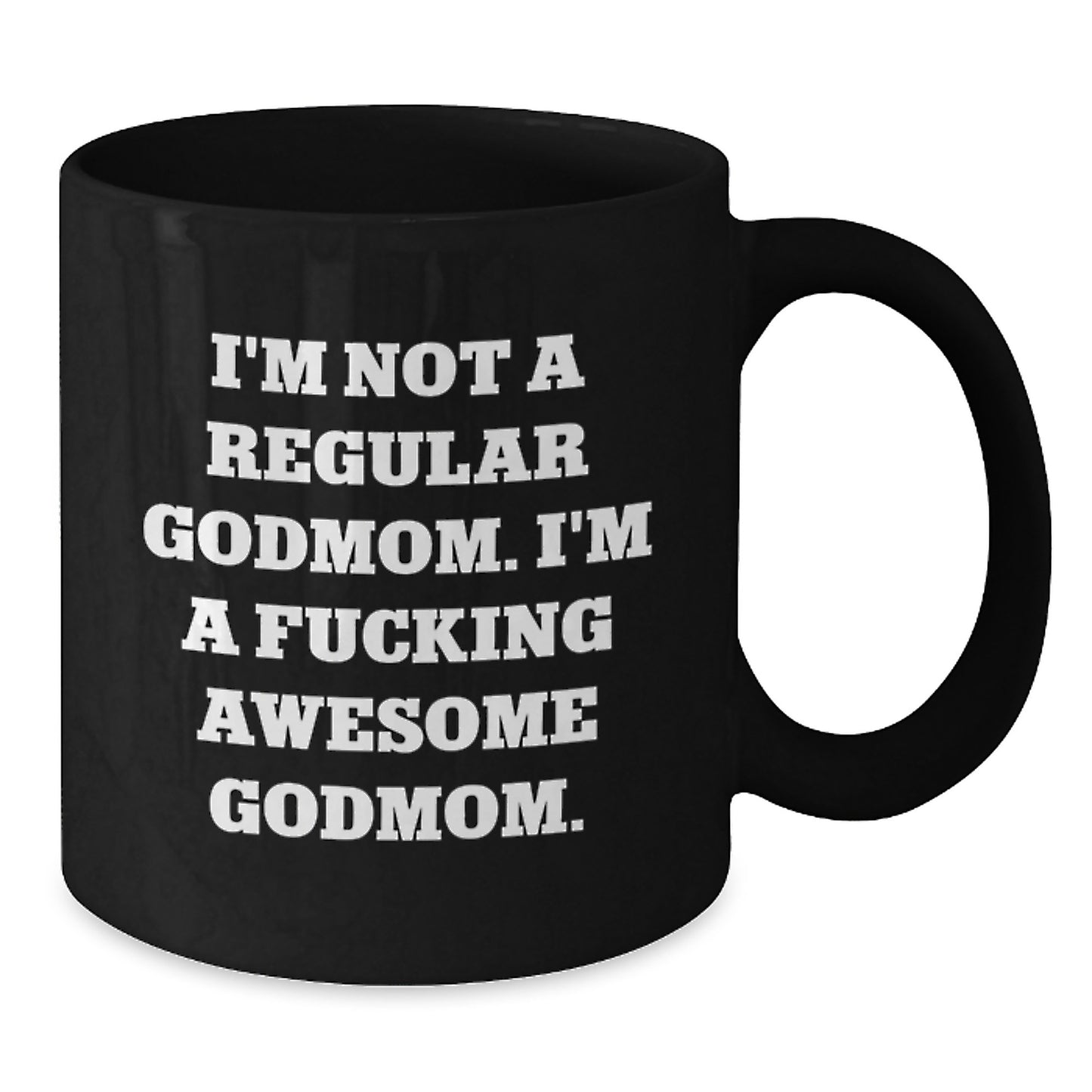 Funny Godmom Gifts, Gifts from Family, for Awesome Godmom Black Coffee Mug, Christmas Unique Mugs, I'm A F--king Awesome Godmom - Additional