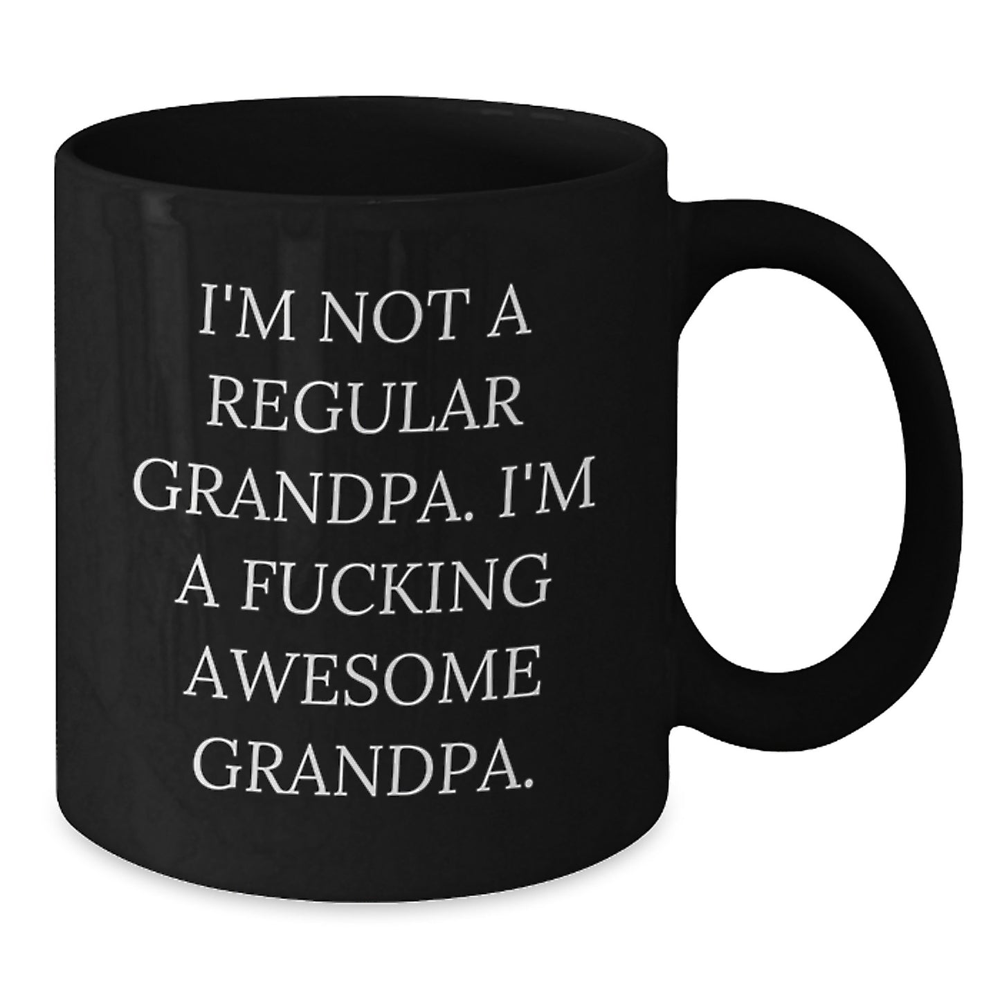 Funny Grandpa Gifts for Him Black Coffee Mug - I'm A F--king Awesome Grandpa Christmas Unique Gifts from Family to Grandpa - Additional