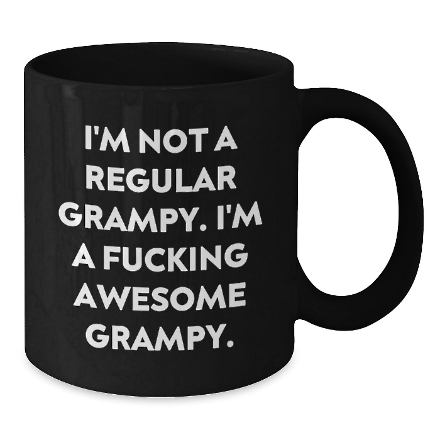 Funny Grampy Gifts for Men - 'I'm Not A Regular Grampy. I'm A F--king Awesome Grampy.' Black Coffee Mugs - Unique Christmas Unique Gifts from Family to Dad - Additional