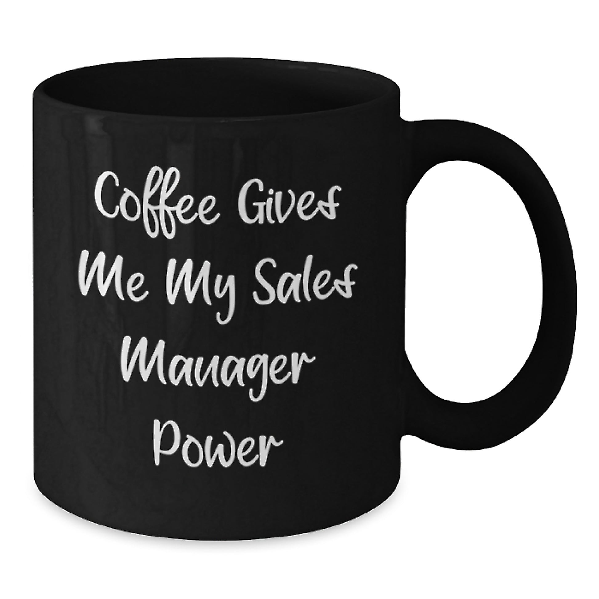 Funny Sales Manager Christmas Unique Gifts from Friends, Unique Black Coffee Mug for Men, 'Coffee Gives Me My Sales Manager Power' Quote - Additional