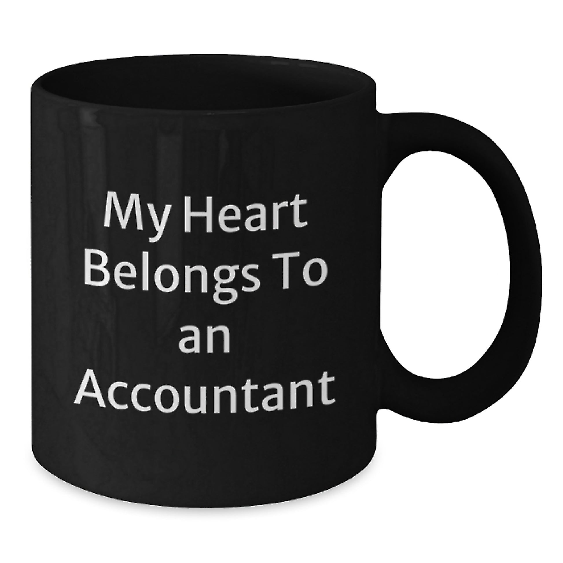 Funny Accountant Gifts from Friends for Men and Women Black Coffee Mugs, 'My Heart Belongs To An Accountant' Quote, Unique Christmas Memorable Presents - Additional
