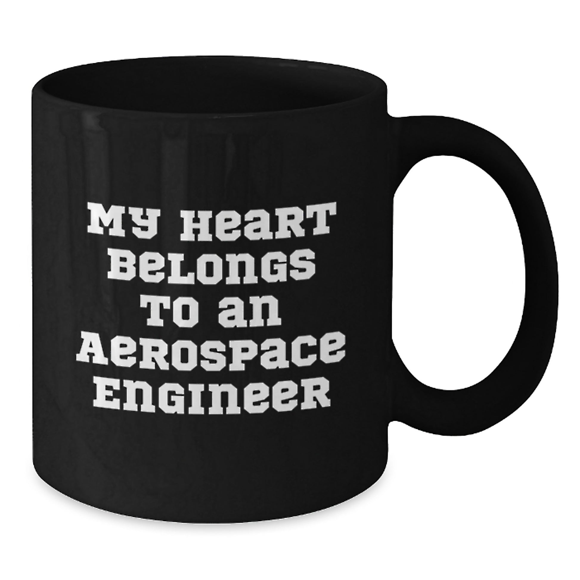 Funny Aerospace Engineer Gifts for Him, My Heart Belongs To An, Black Coffee Mug with Christmas Unique Gifts from Men to Friends and Family - Additional
