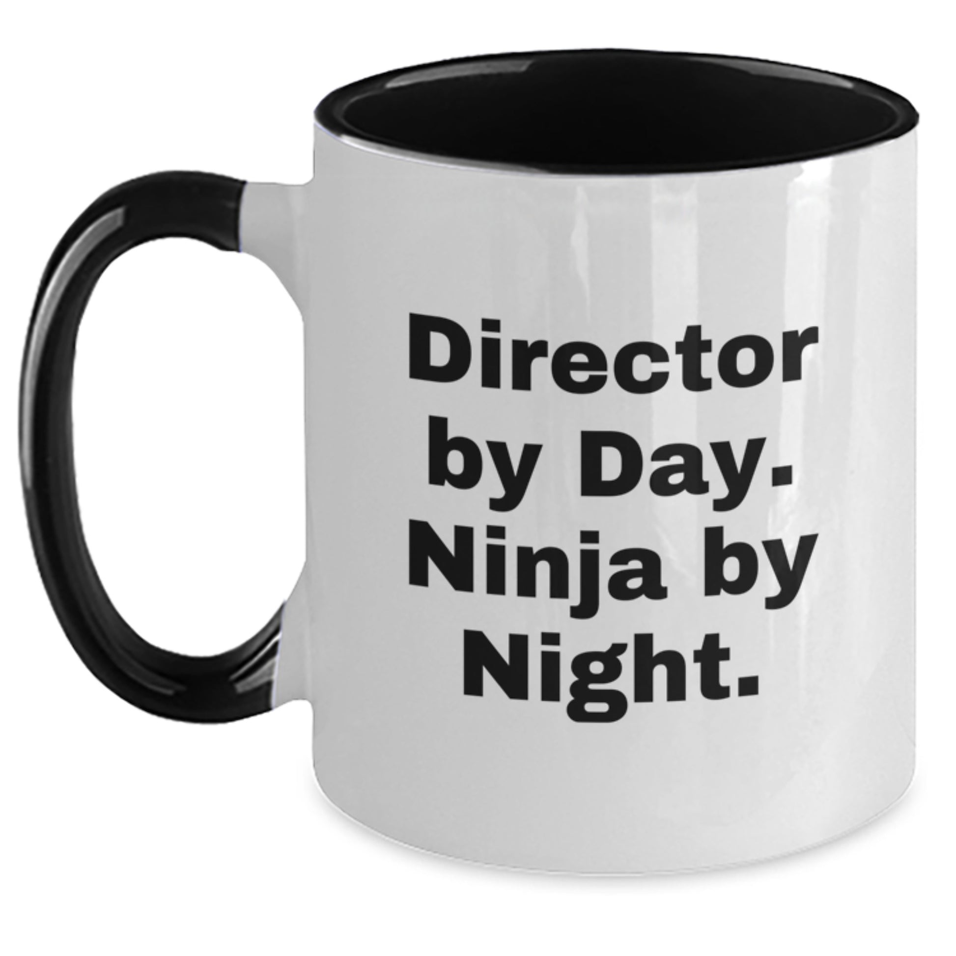 Funny Director Gifts from Friends - 'Director By Day. Ninja By Night.' Two Tone Coffee Mug, Christmas Unique Gifts for Director, Men, Family - Main